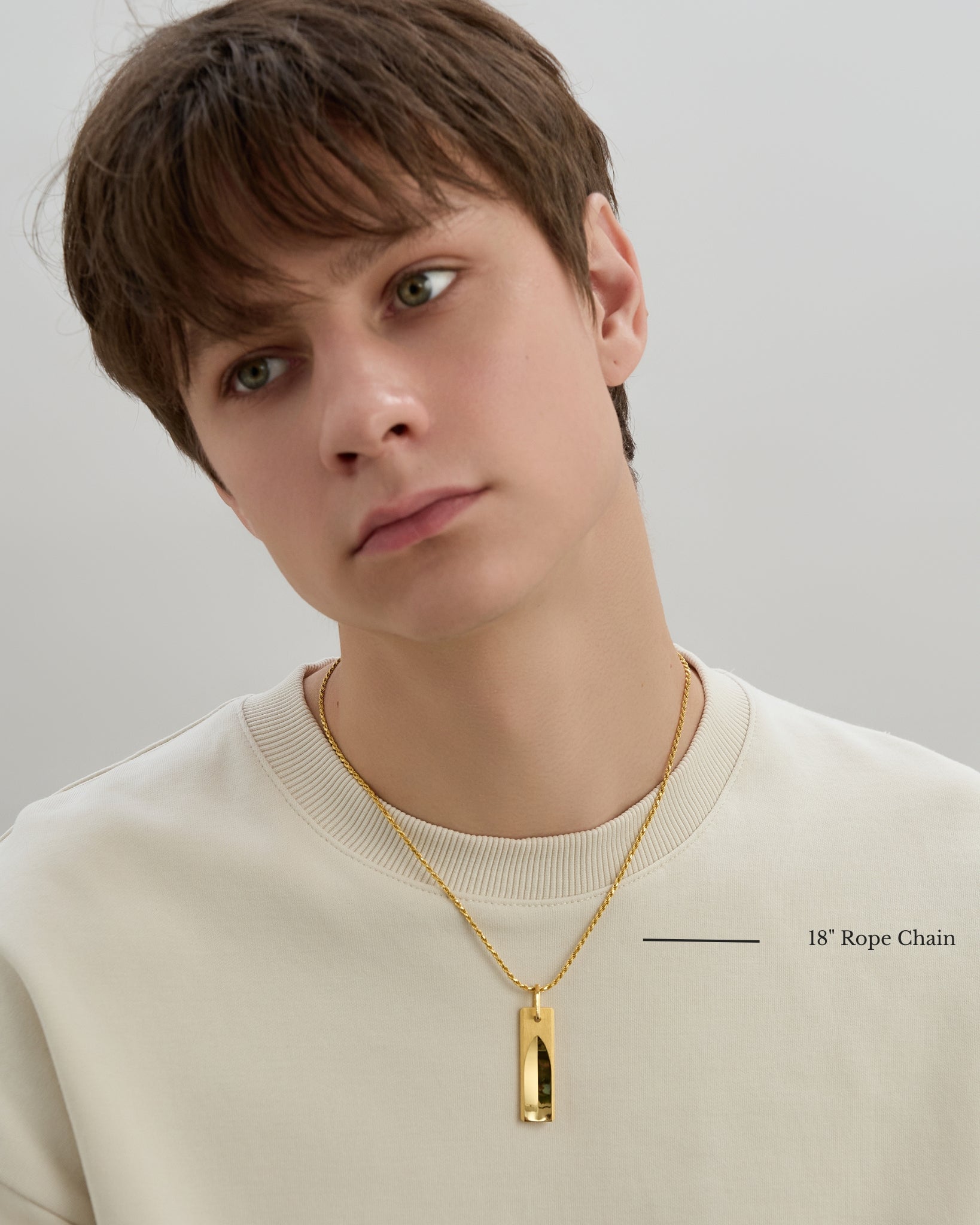 Starship Pendant for men with 18 inches rope chain