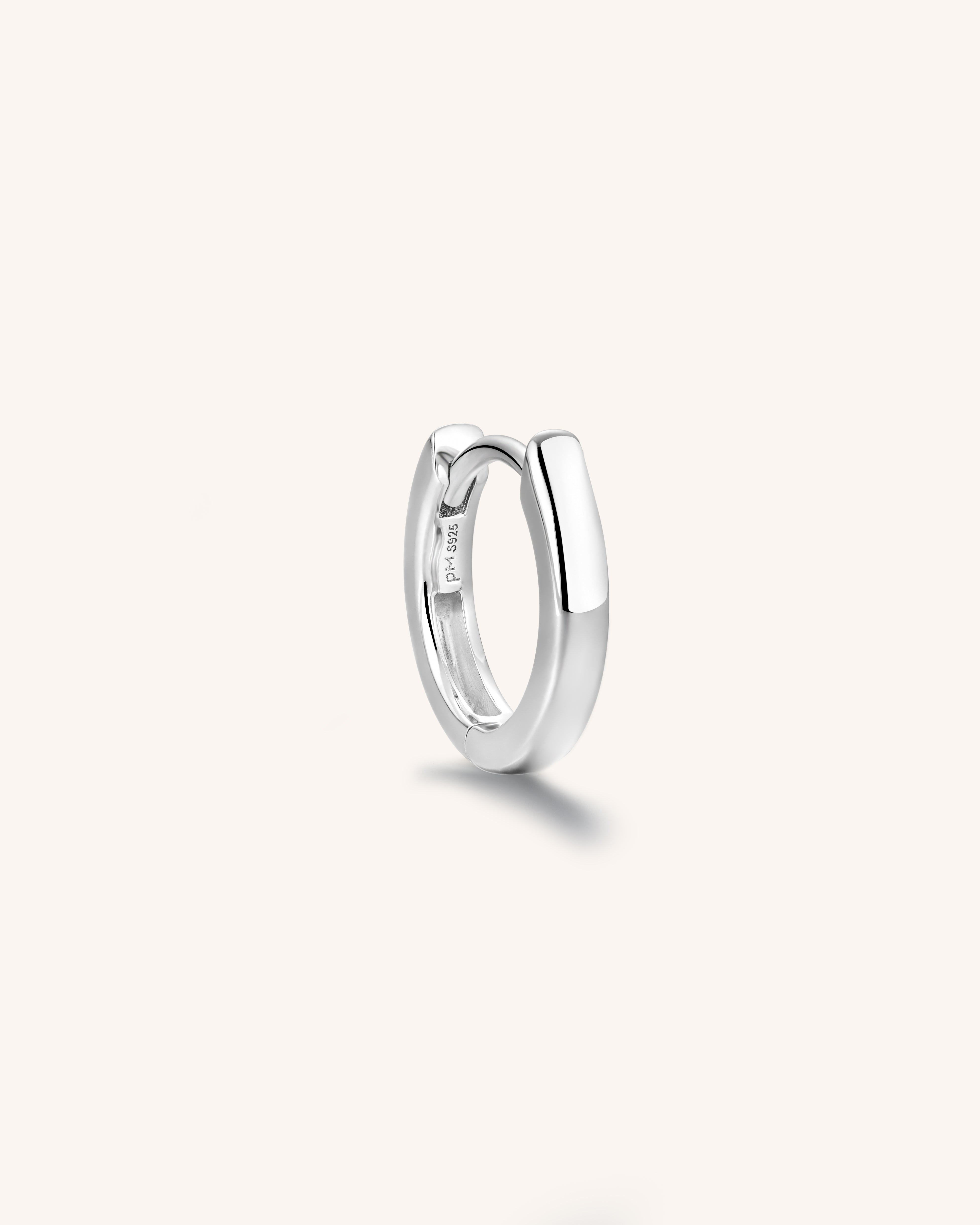 Men's Sterling Silver Forme Huggie Hoop
