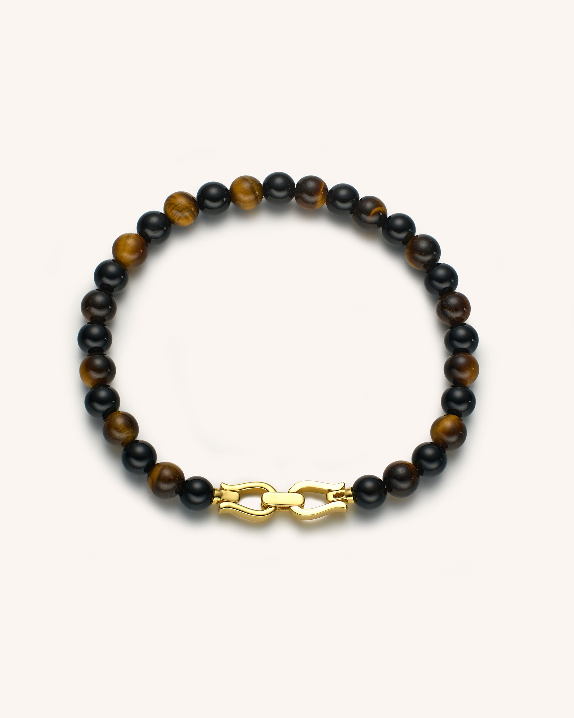 Men's Black Onyx Tiger's Eye Beaded Bracelet
