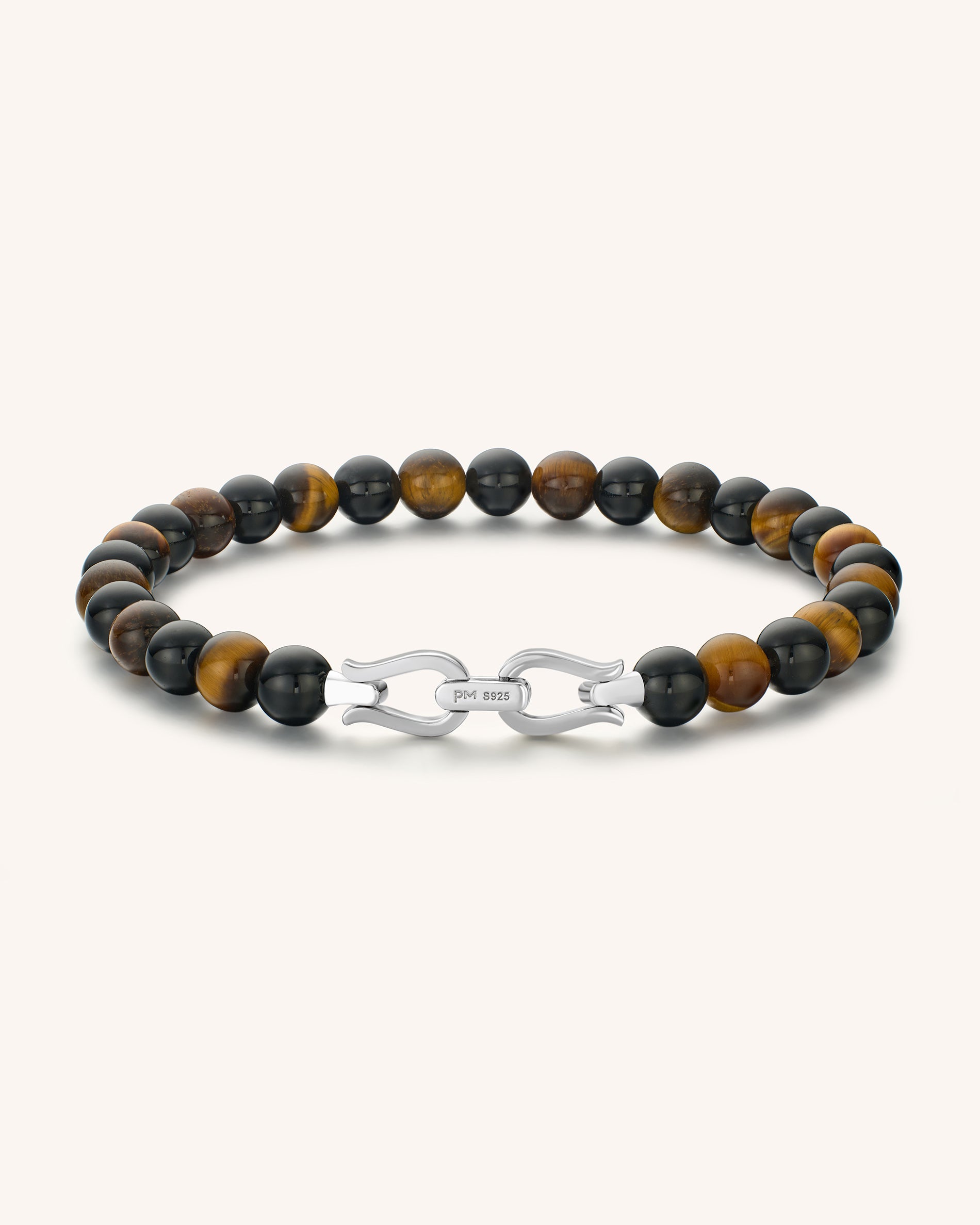 Men's Black Onyx Tiger's Eye Beaded Bracelet