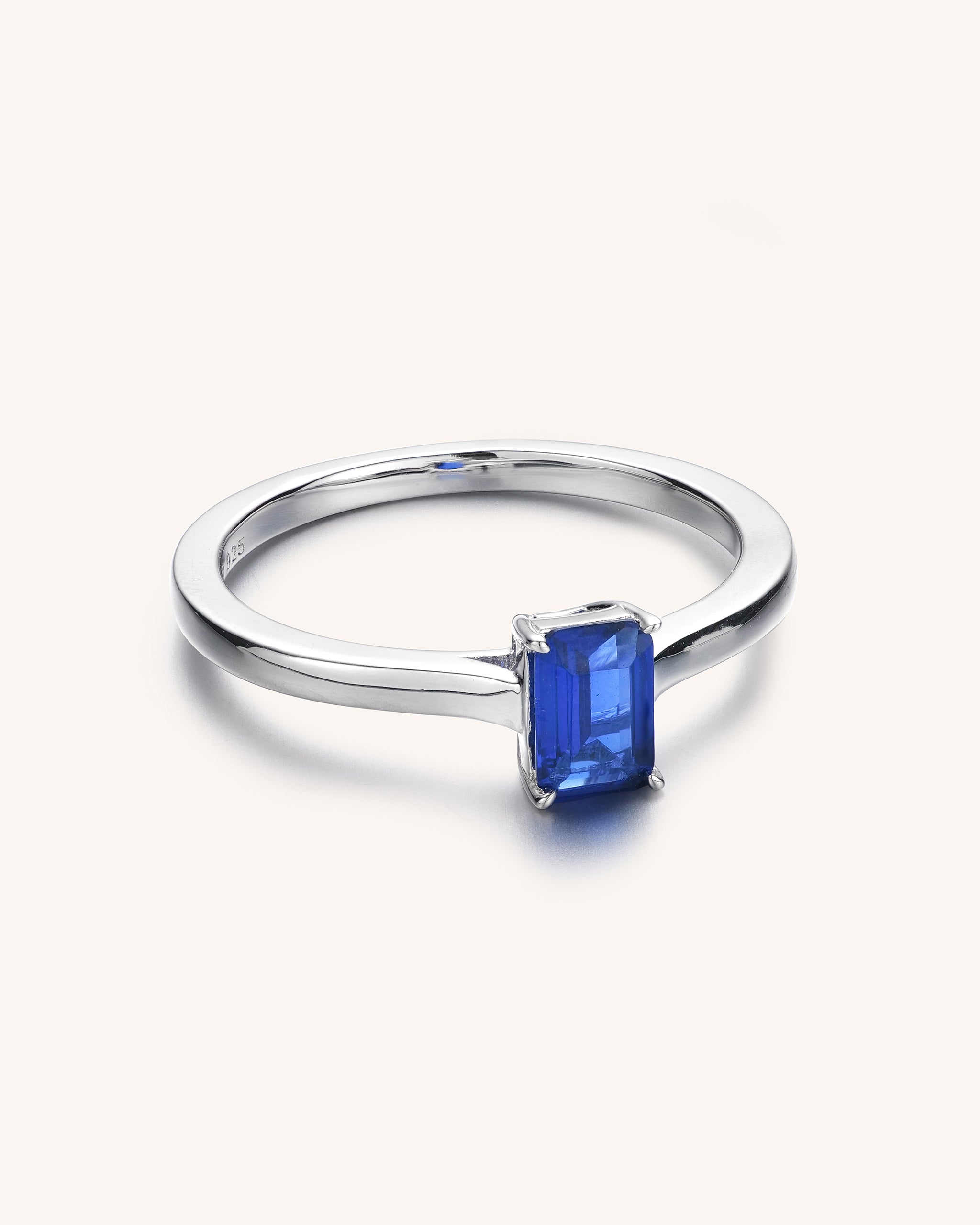 Mini Emerald Cut Stacking Ring for Women
