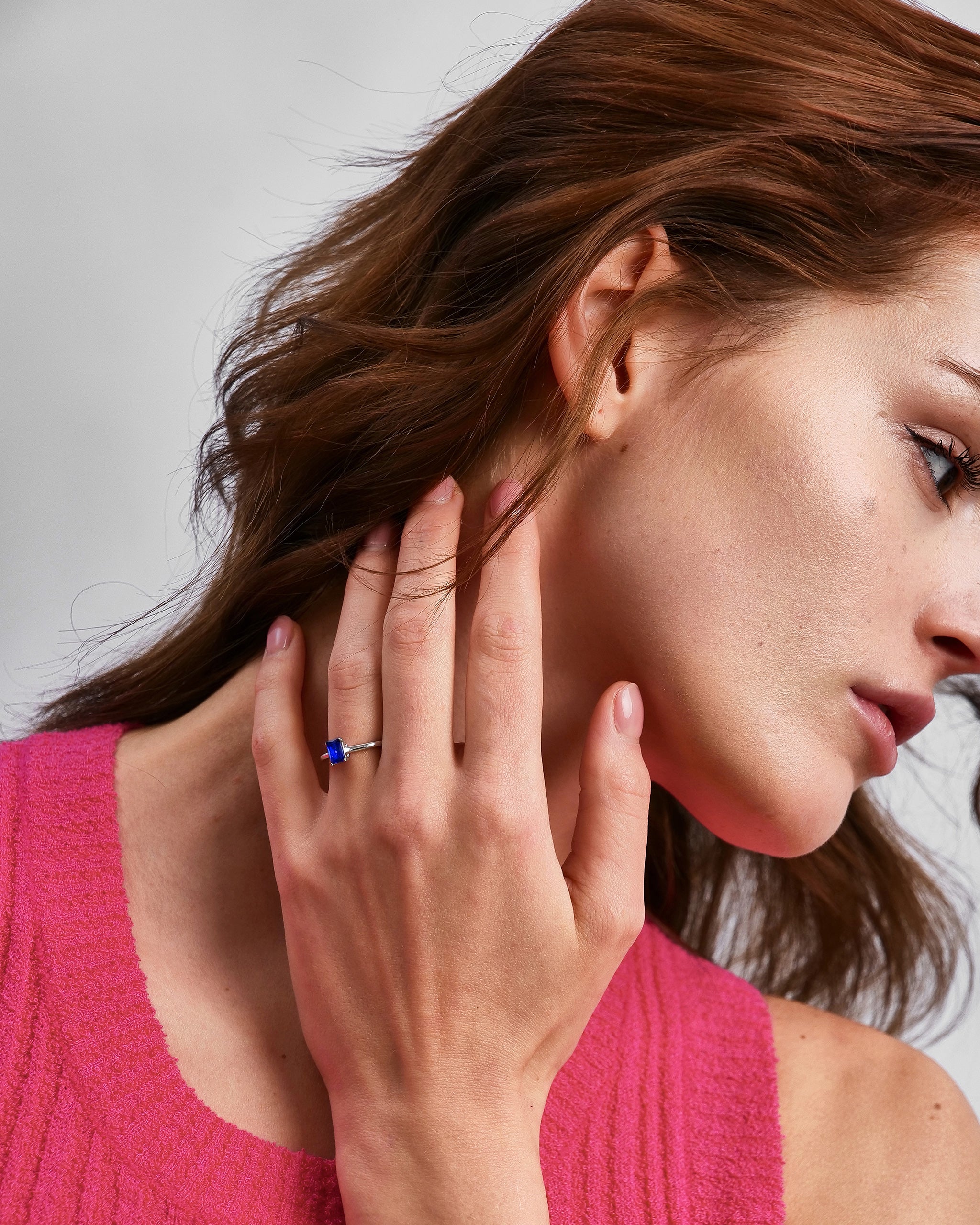 Mini Emerald Cut Stacking Ring for Women