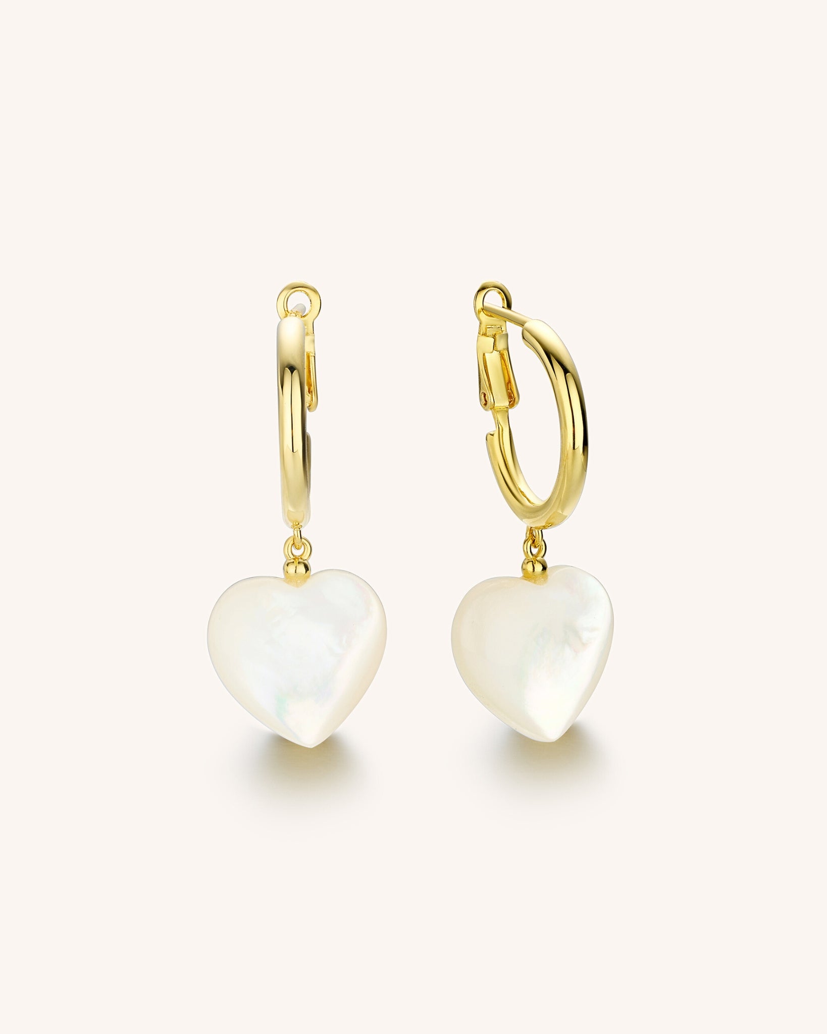 Mother of Pearl Heart Drop Earrings