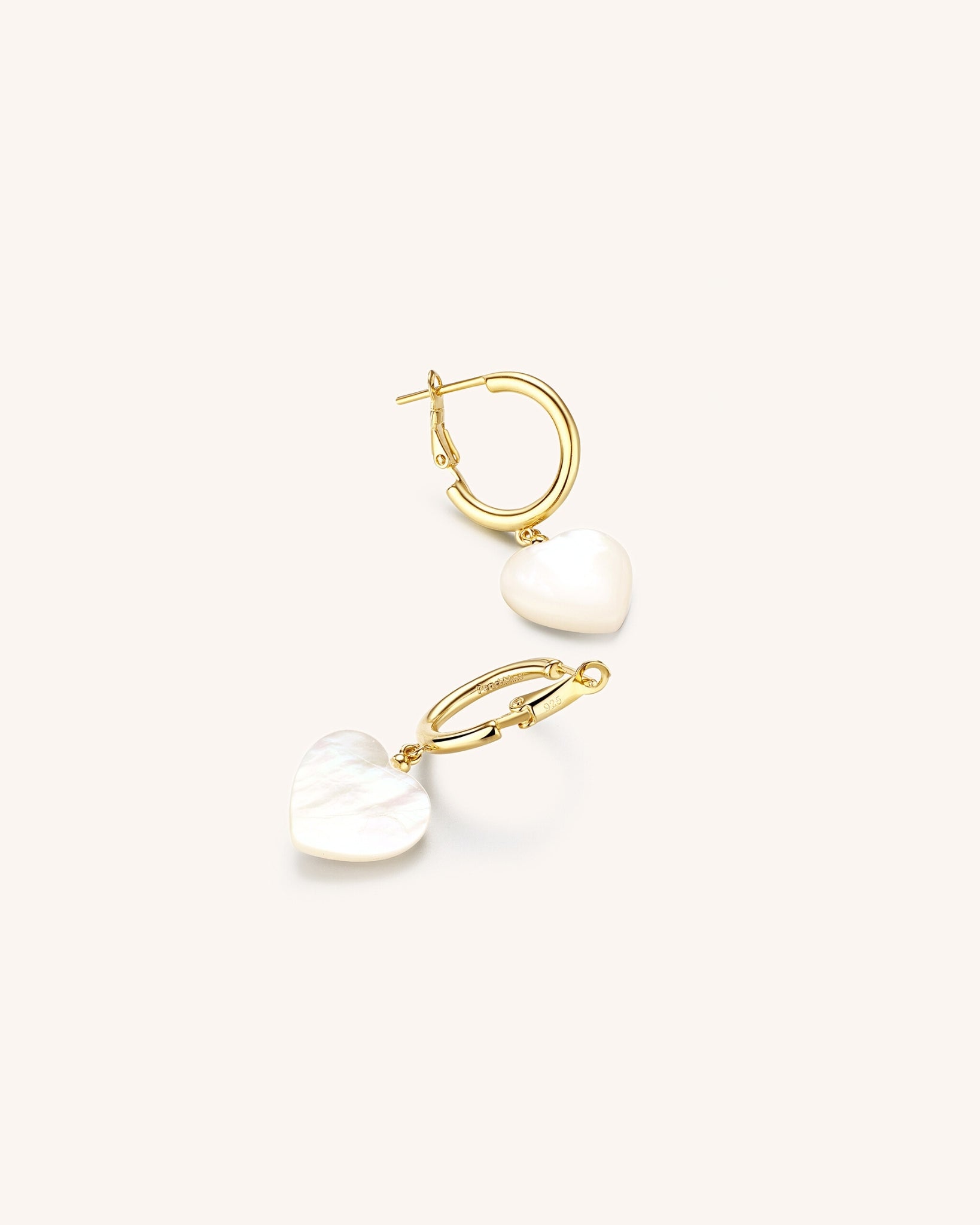 Mother of Pearl Heart Drop Earrings