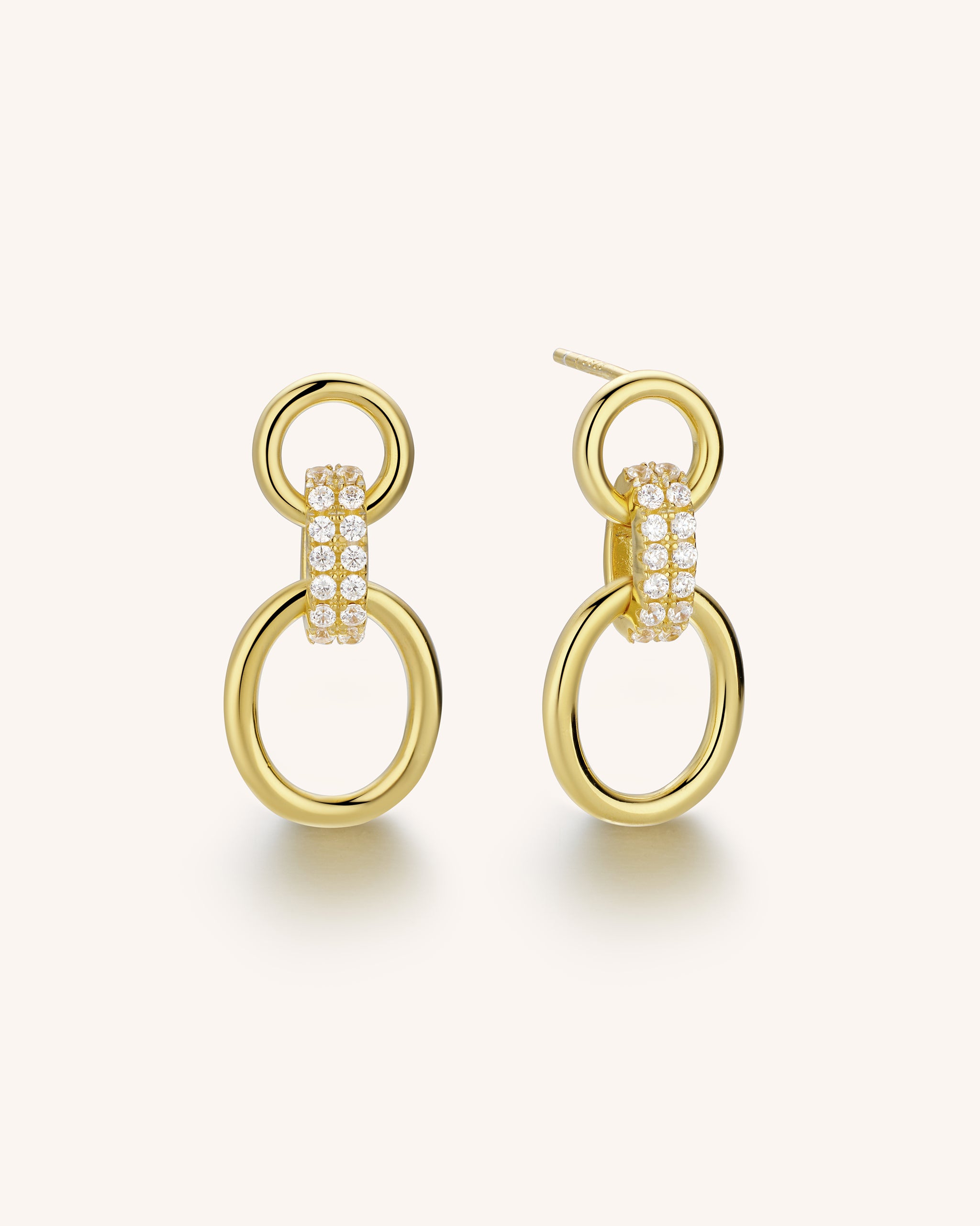 Pavé Hoop Link Earrings