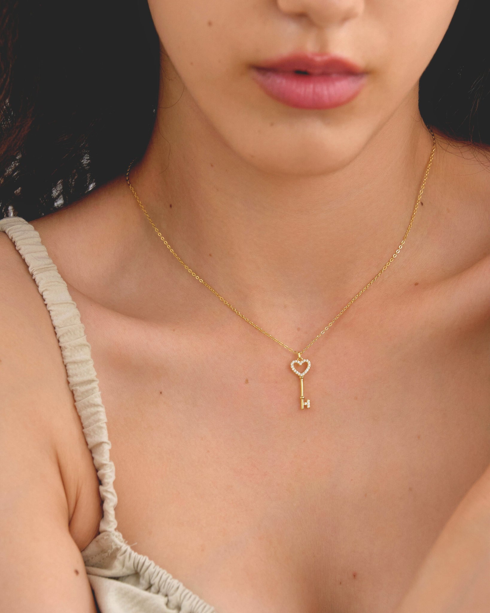 Heart Key Necklace for Women