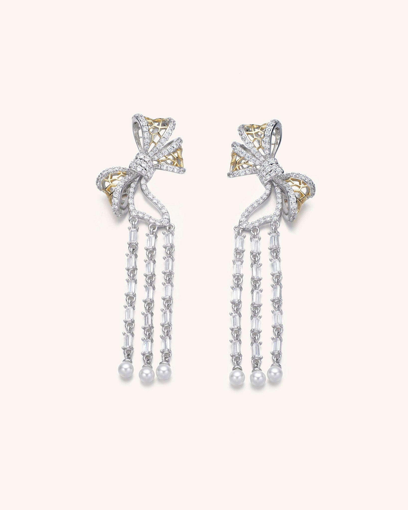 Lace Bow Drop Earrings for Women