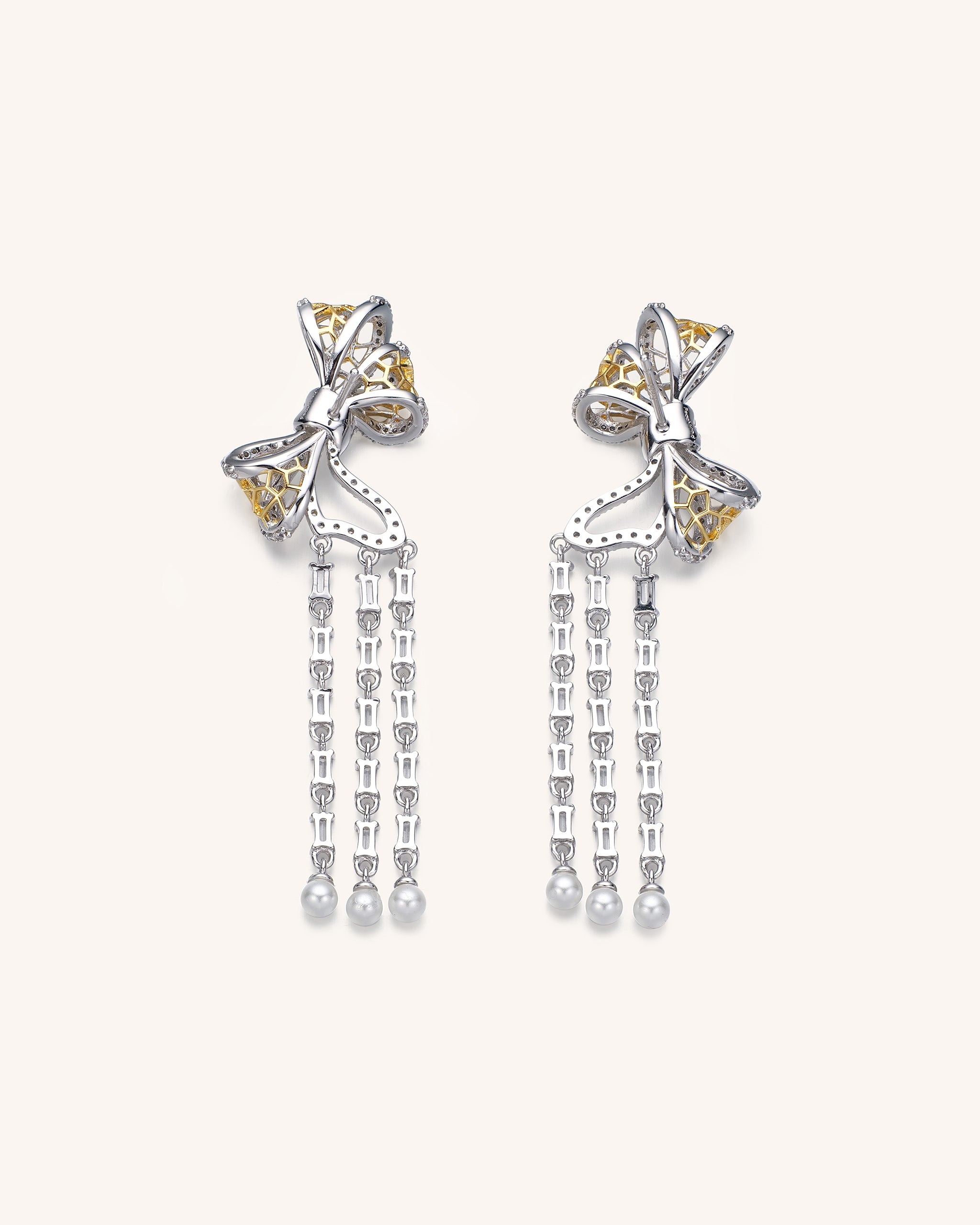 Lace Bow Drop Earrings