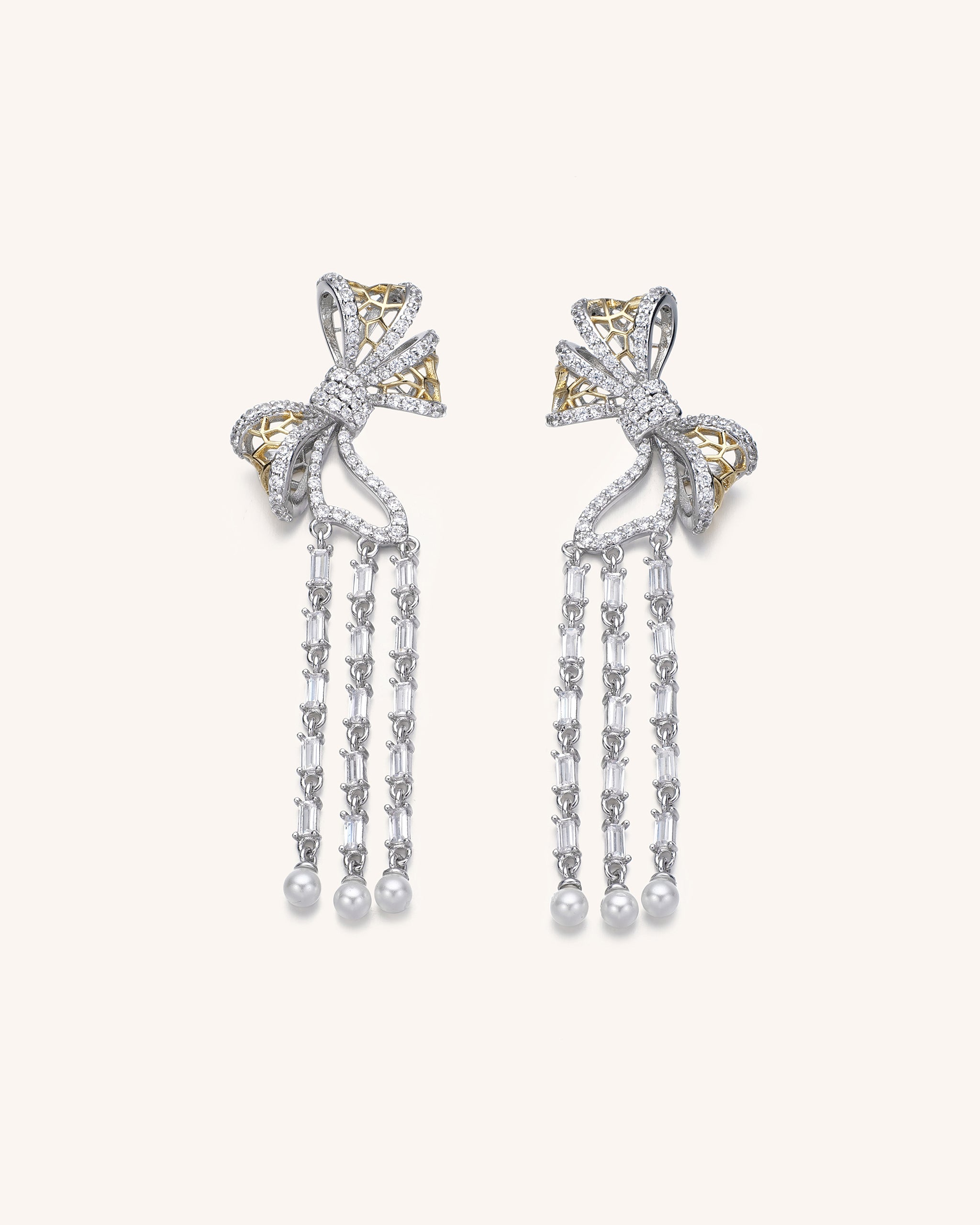 Lace Bow Drop Earrings