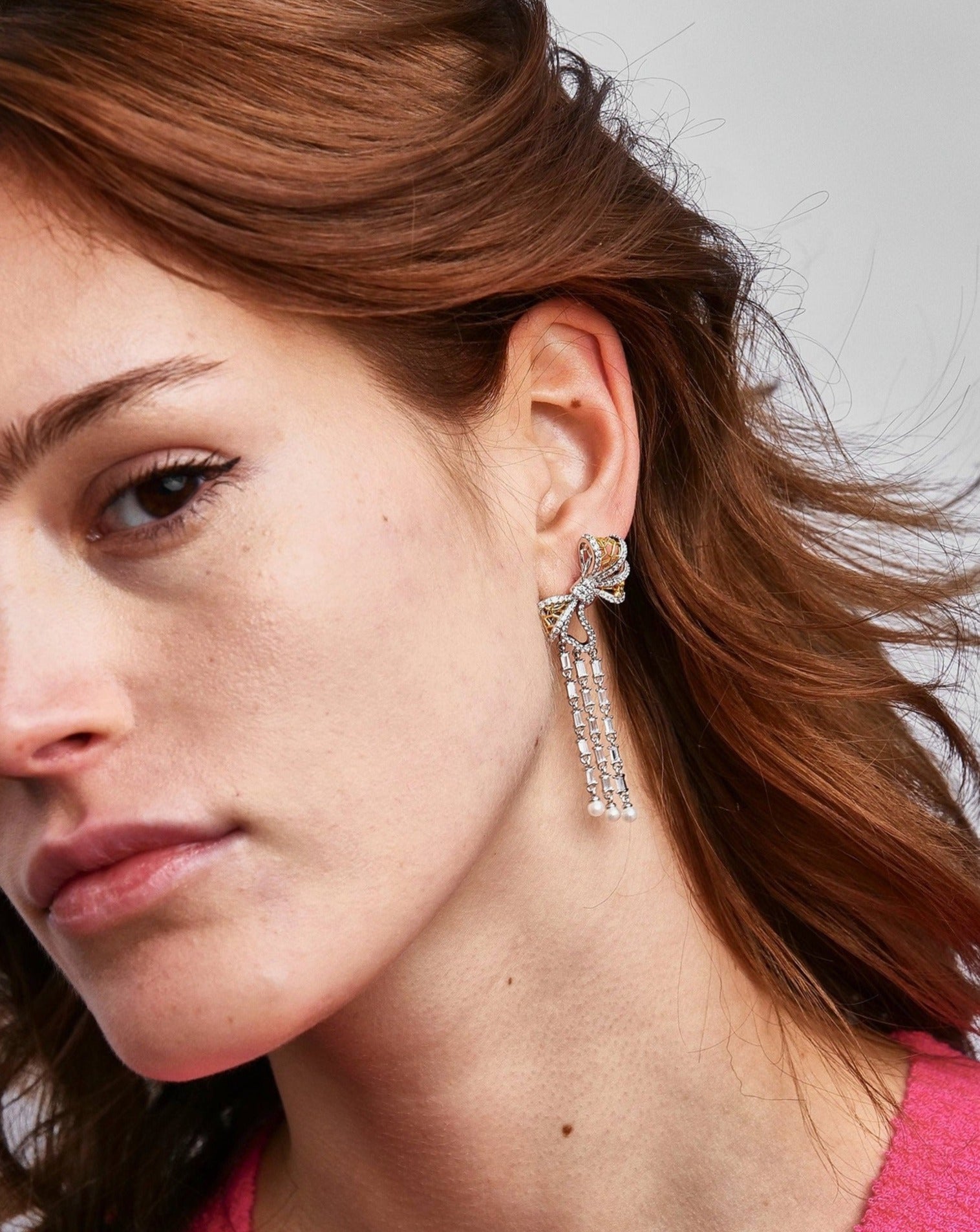 Lace Bow Drop Earrings