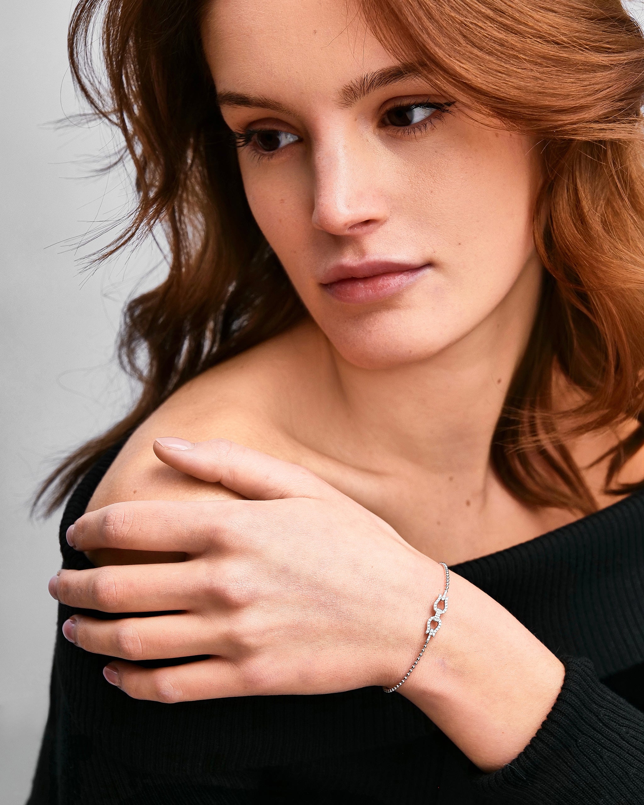 Sterling Silver Beaded Icon Bracelet for Women