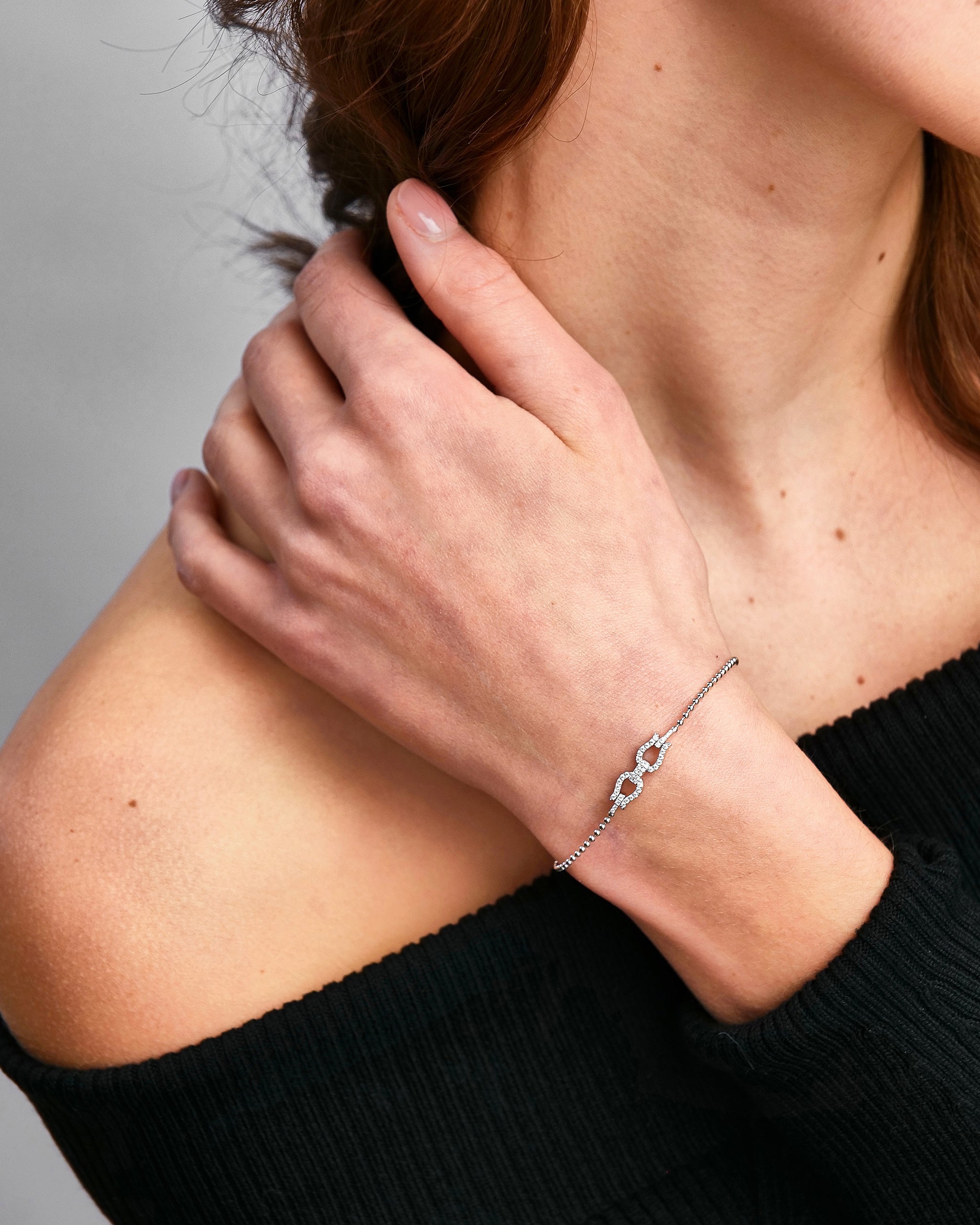 Sterling Silver Beaded Icon Bracelet for Women