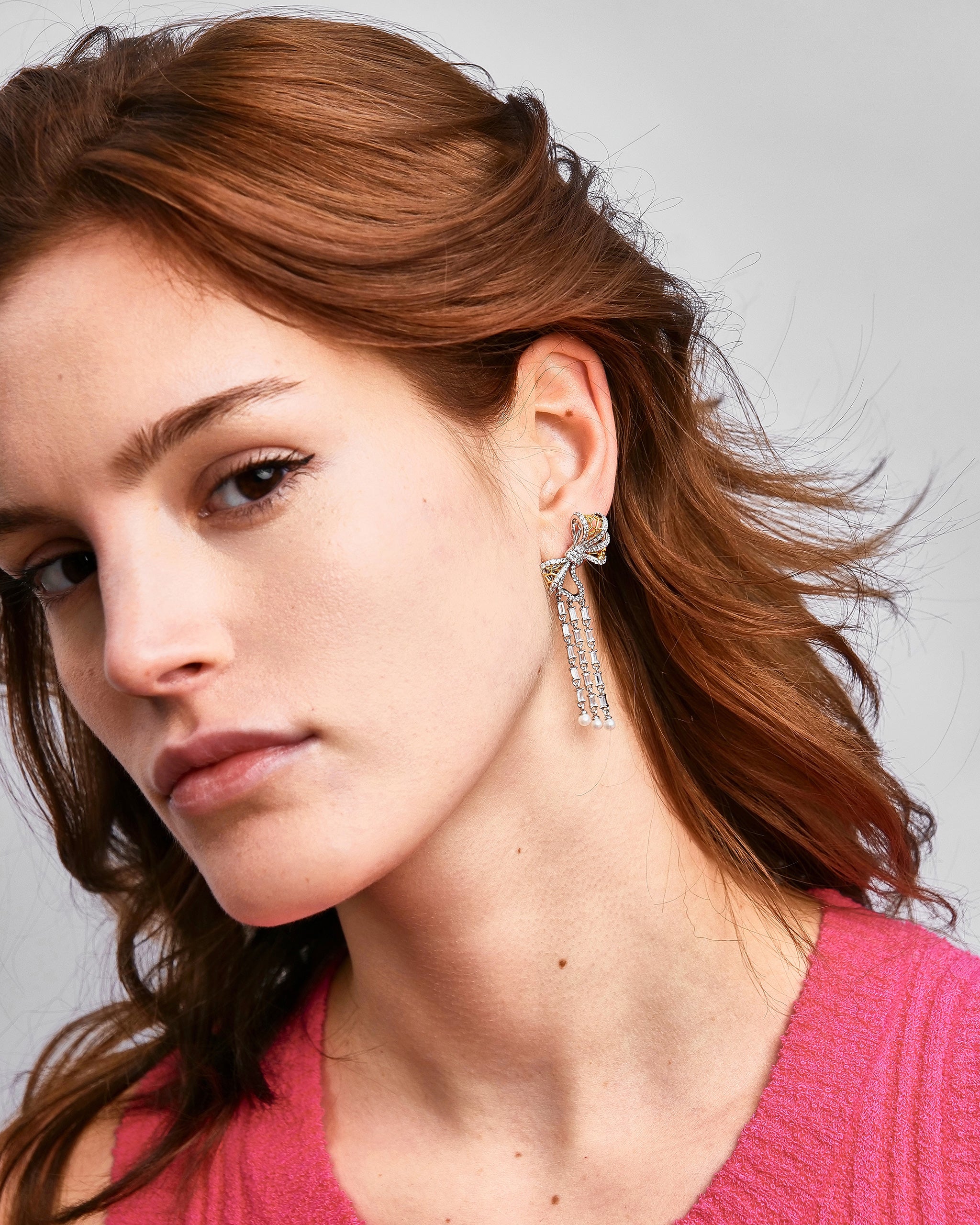 Lace Bow Drop Earrings for Women