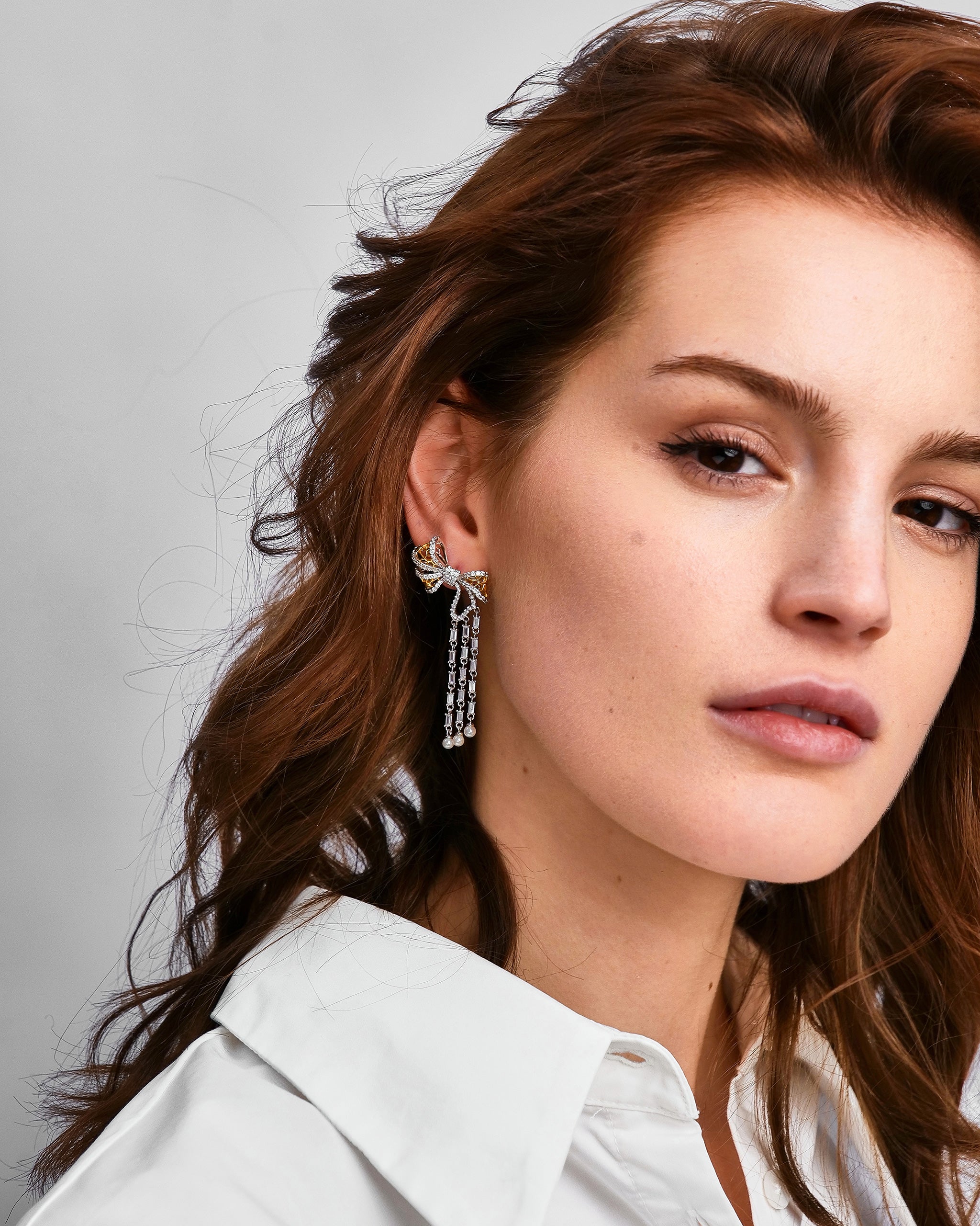 Lace Bow Drop Earrings for Women