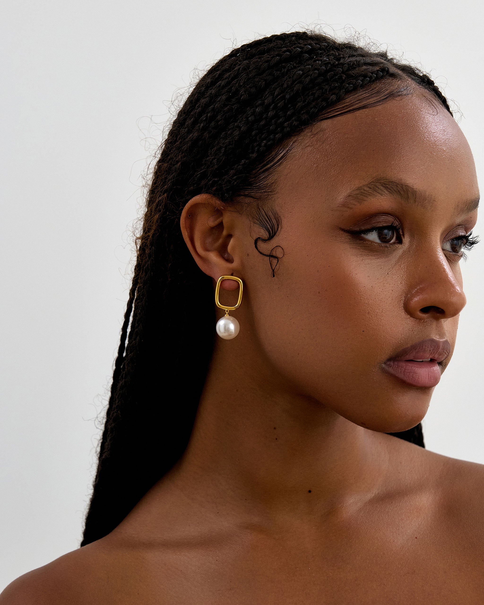 Hoop Pearl Earrings for Women