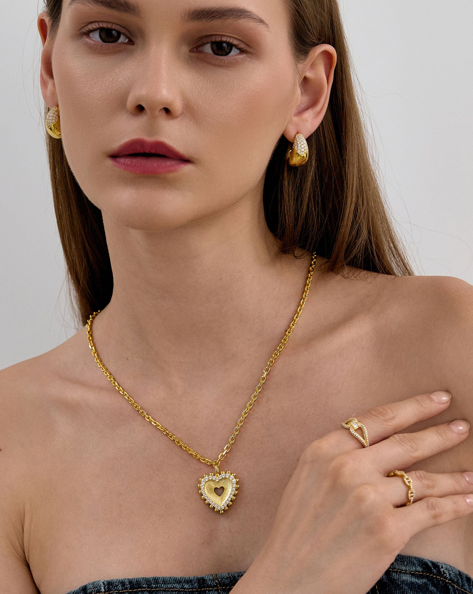 18K Gold Vermeil Pavé Bay Earrings for Women