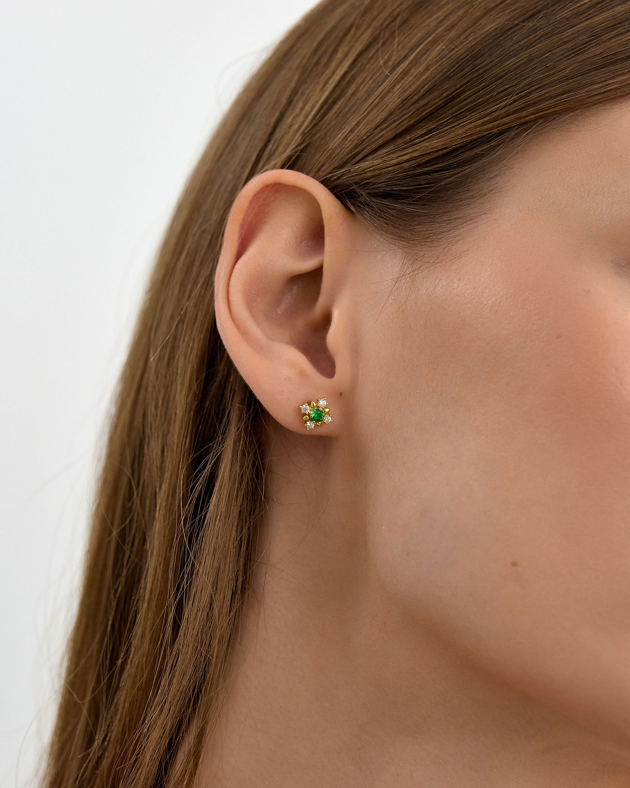 Emerald Stone Studs for women
