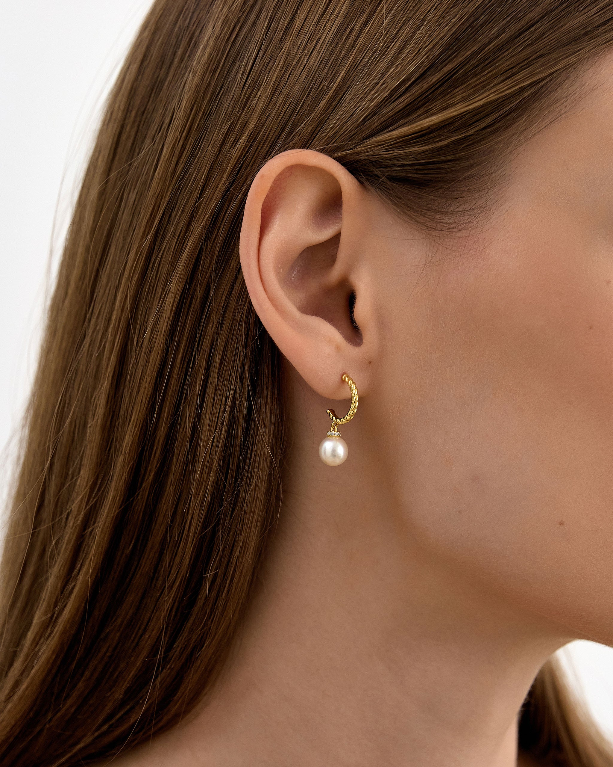 Pearl Twist Hoops