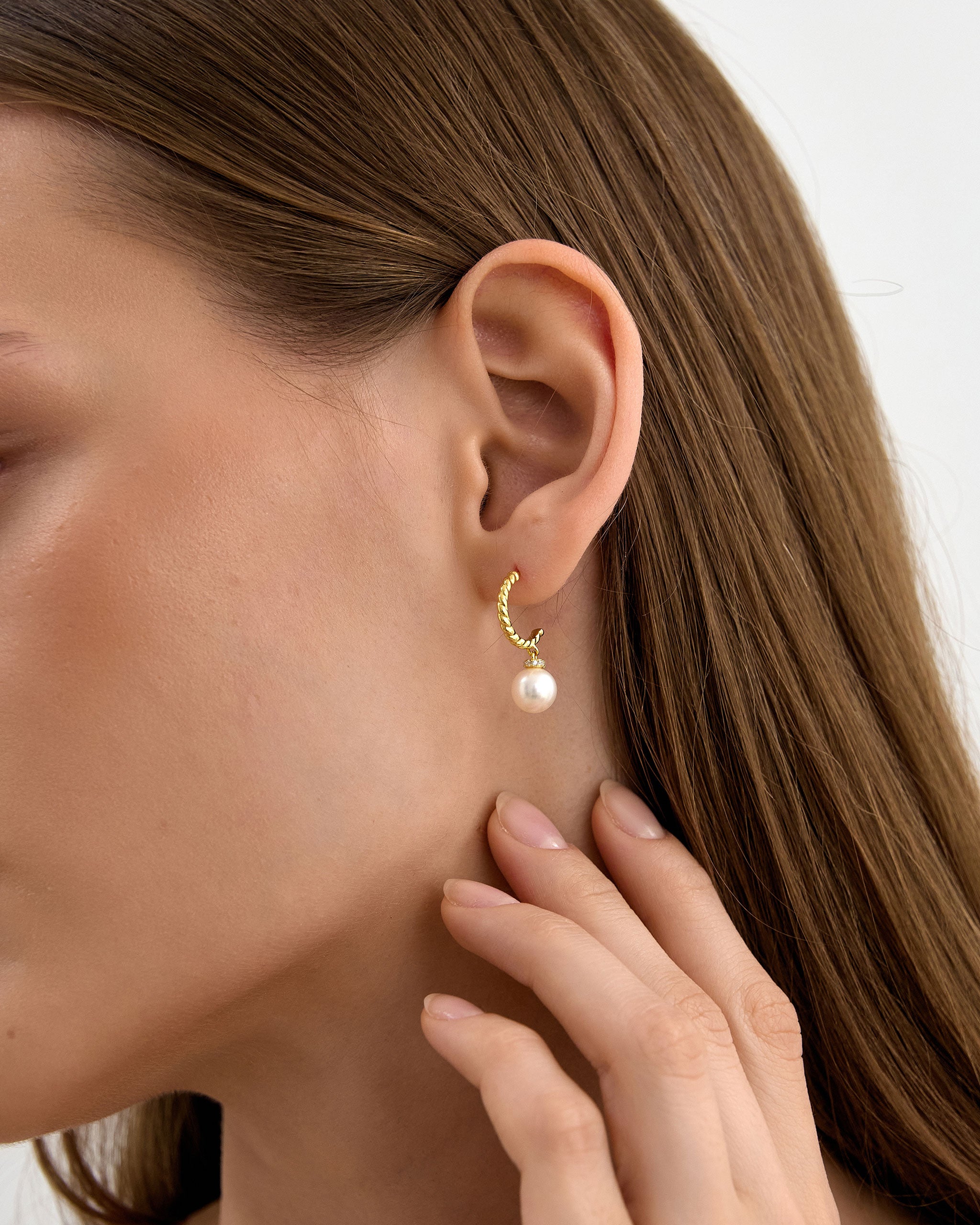 Pearl Twist Hoops