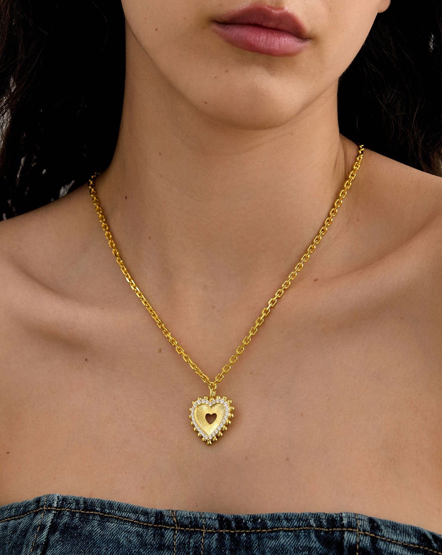 Open Heart Necklace for Women