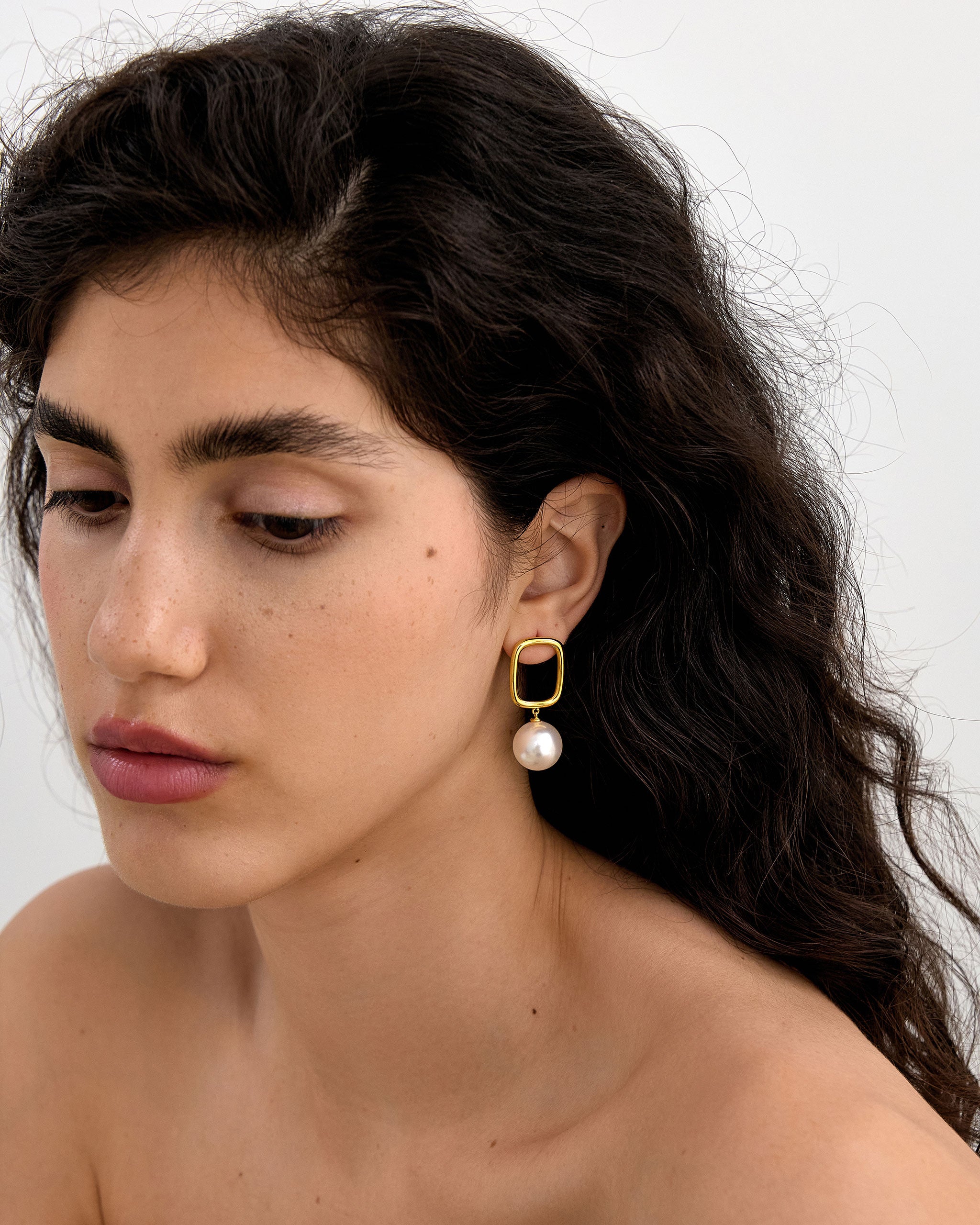 Hoop Pearl Earrings for Women