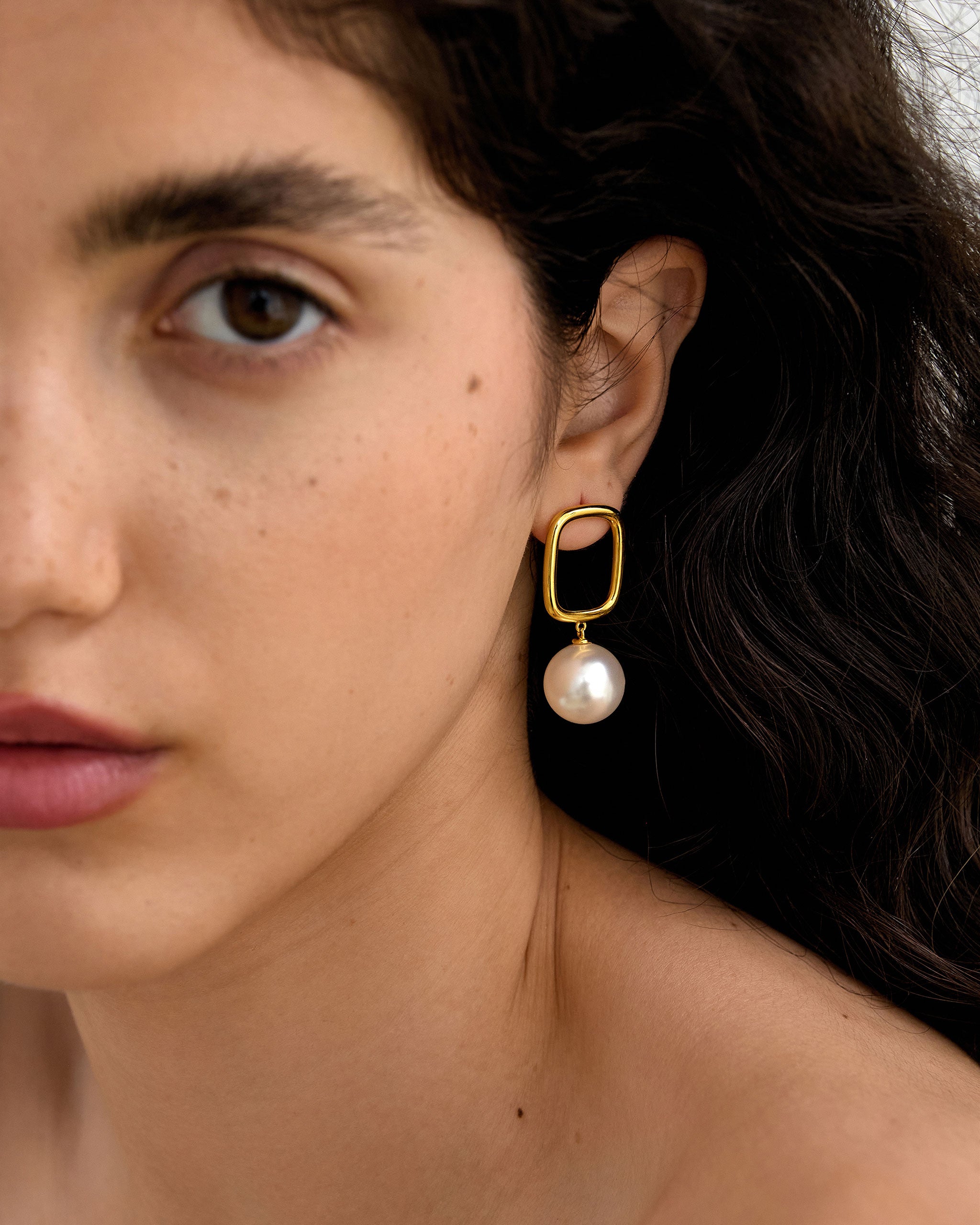 Hoop Pearl Earrings for Women