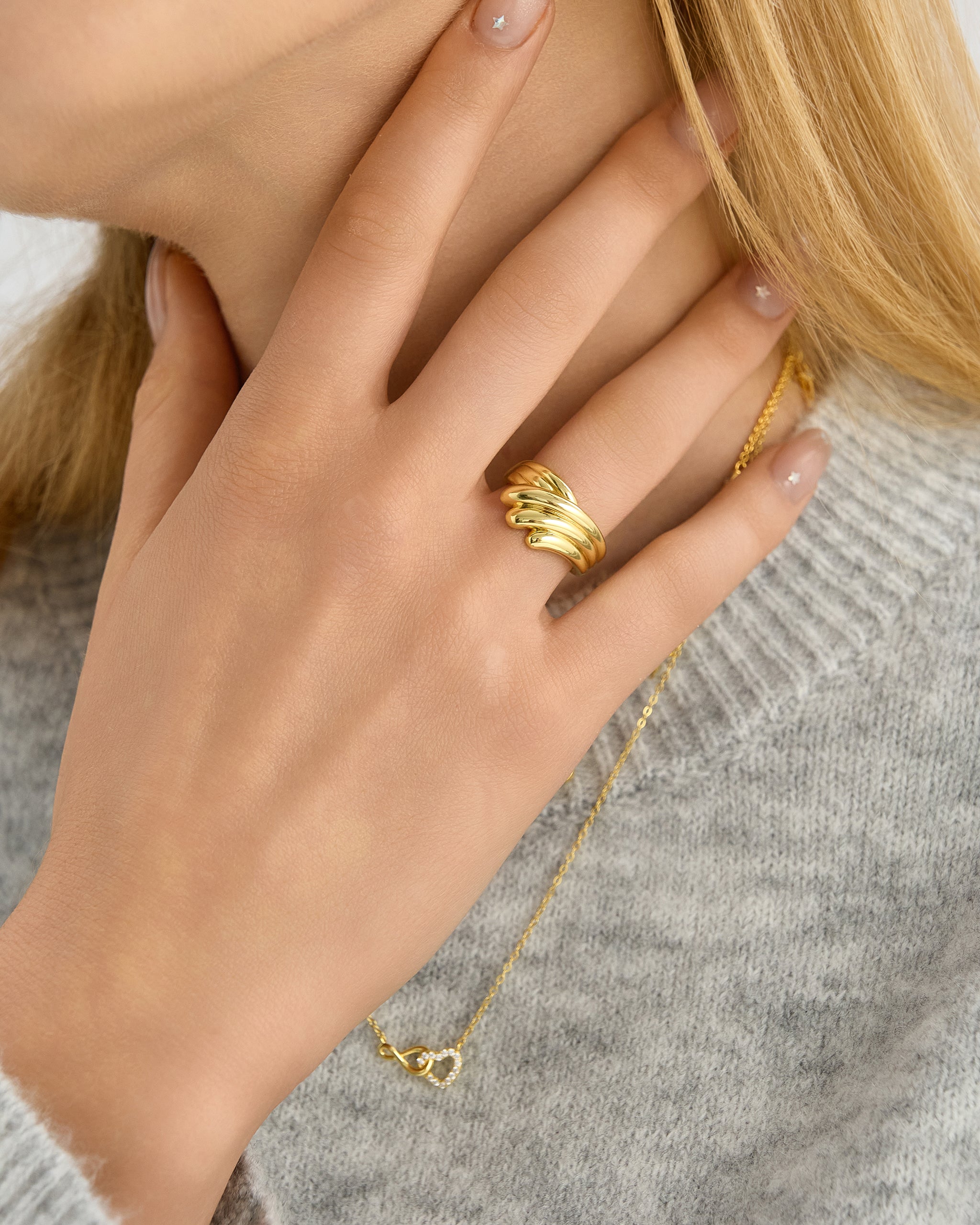 18K Gold Vermeil Flying Wing Ring for Women
