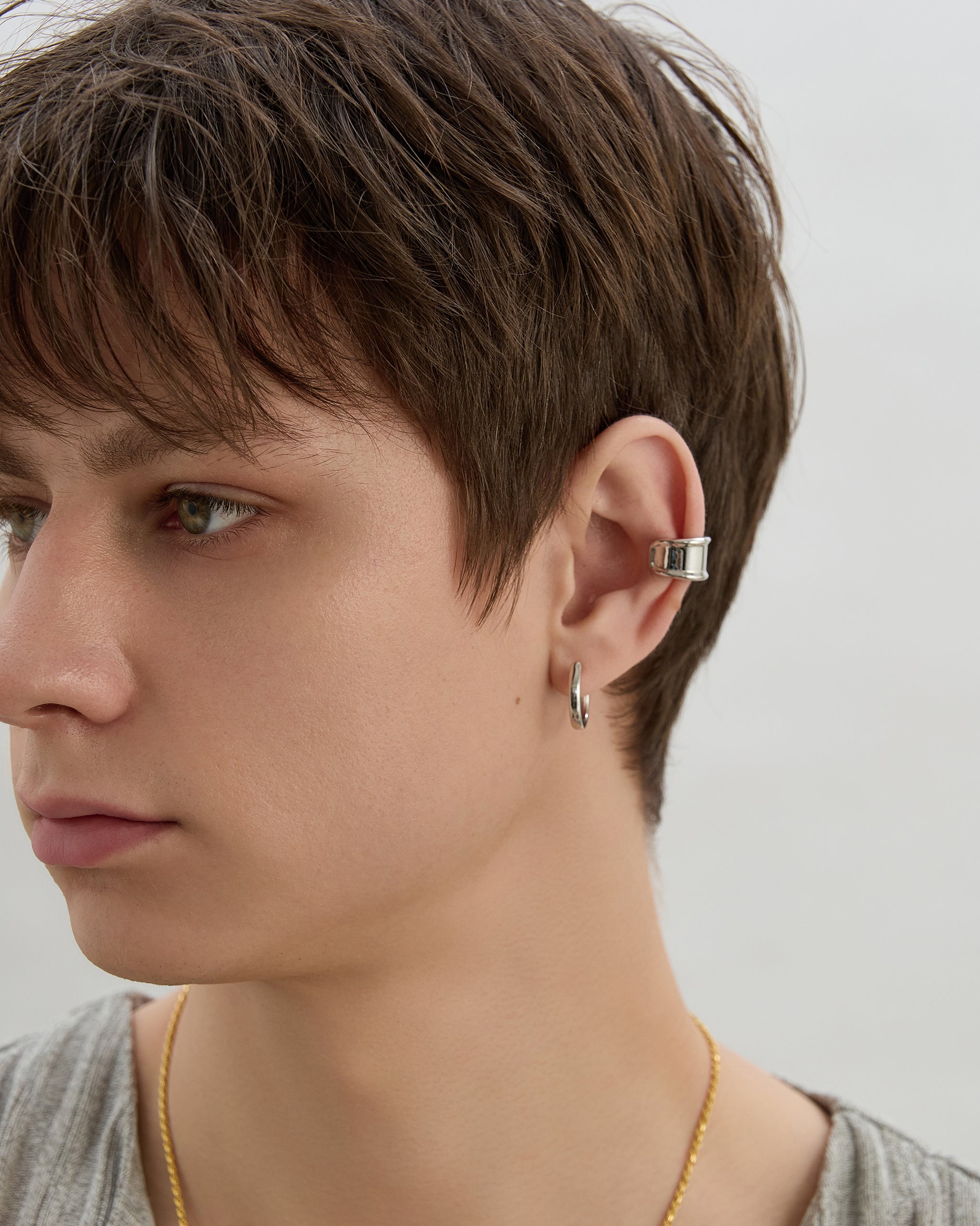 Men's Sterling Silver Bold Vault Ear Cuff