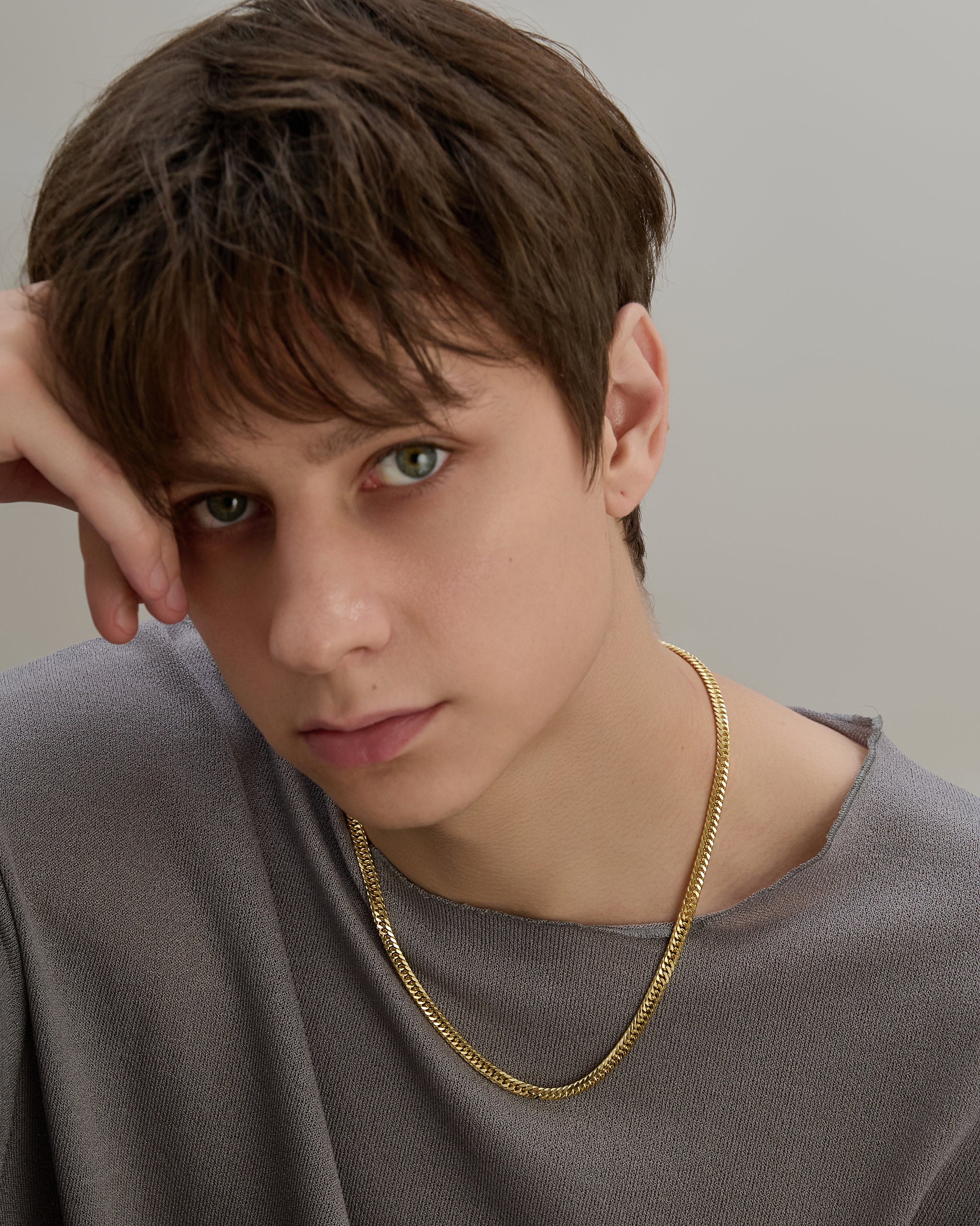 Gold Curb Chain Necklace for Men