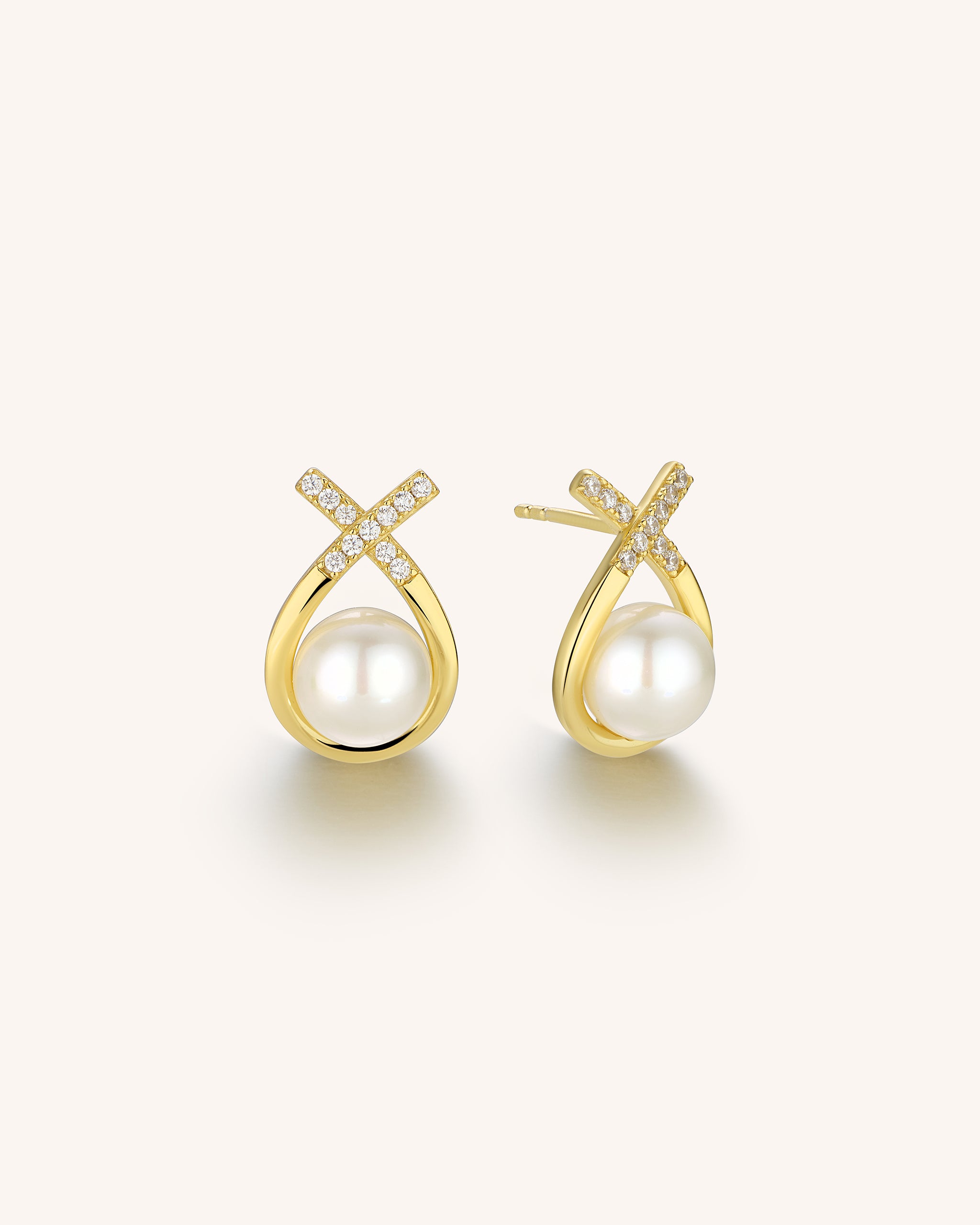 Pearl Ribbon Earrings