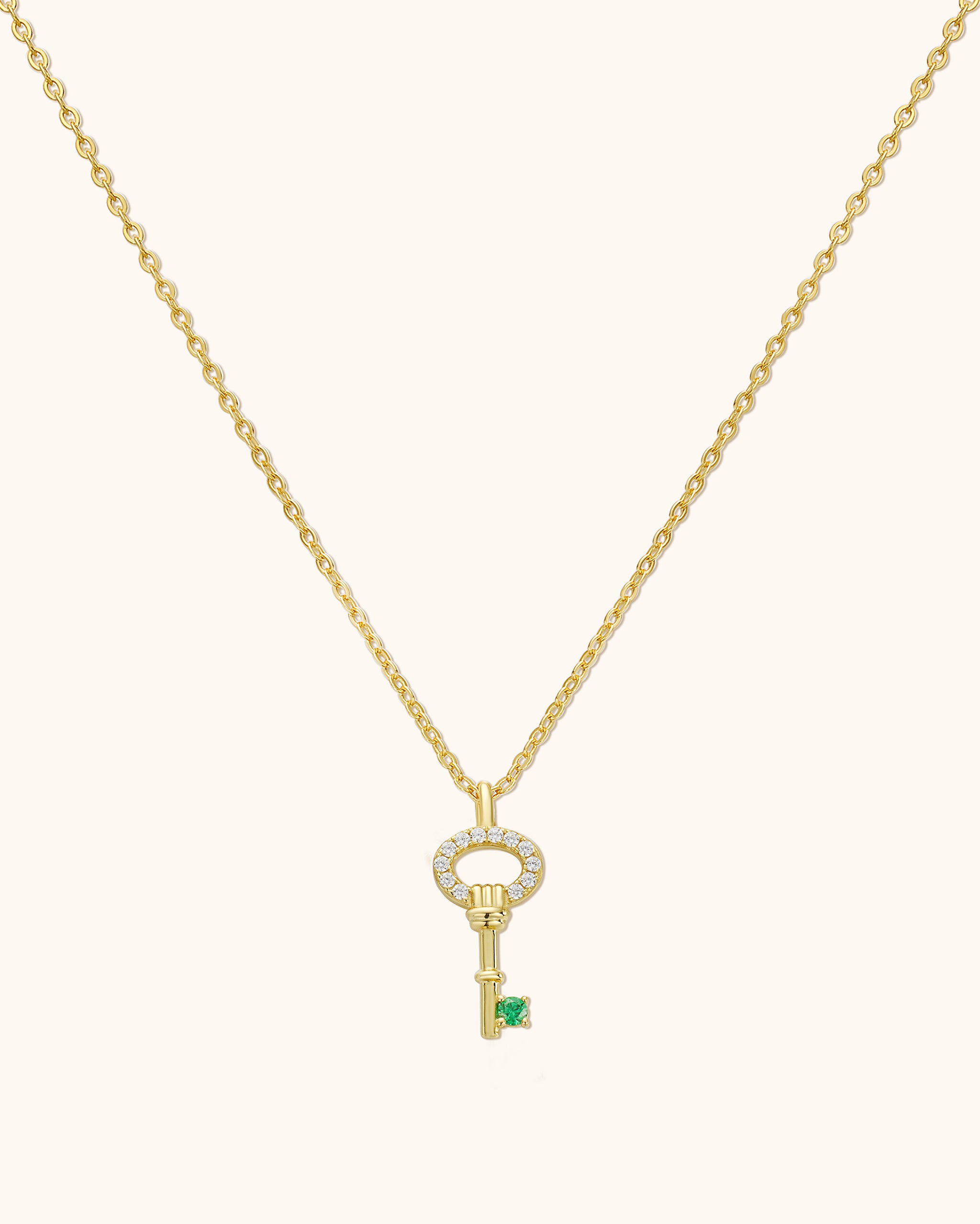 Gemstone Key Necklace