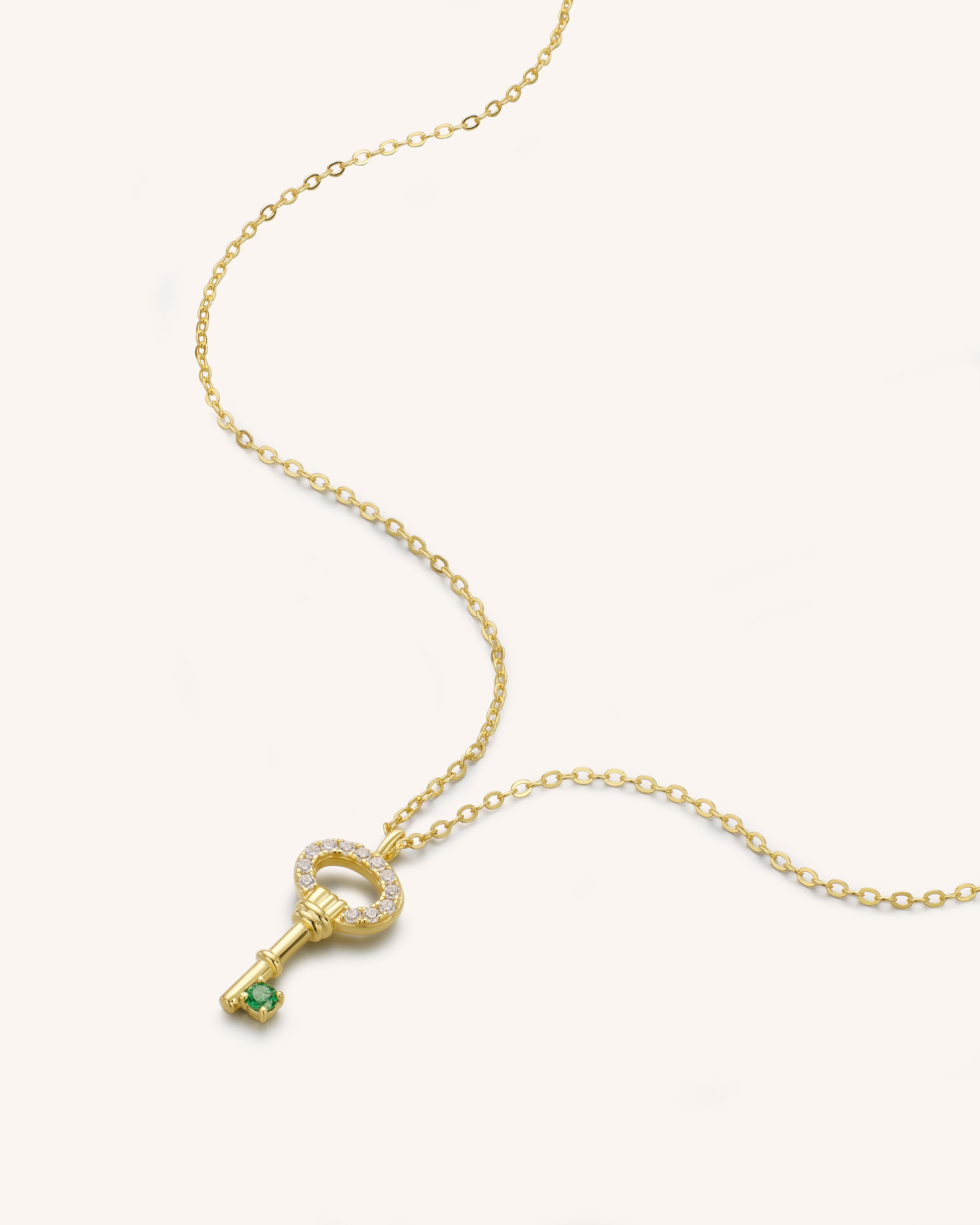 Gemstone Key Necklace for Women