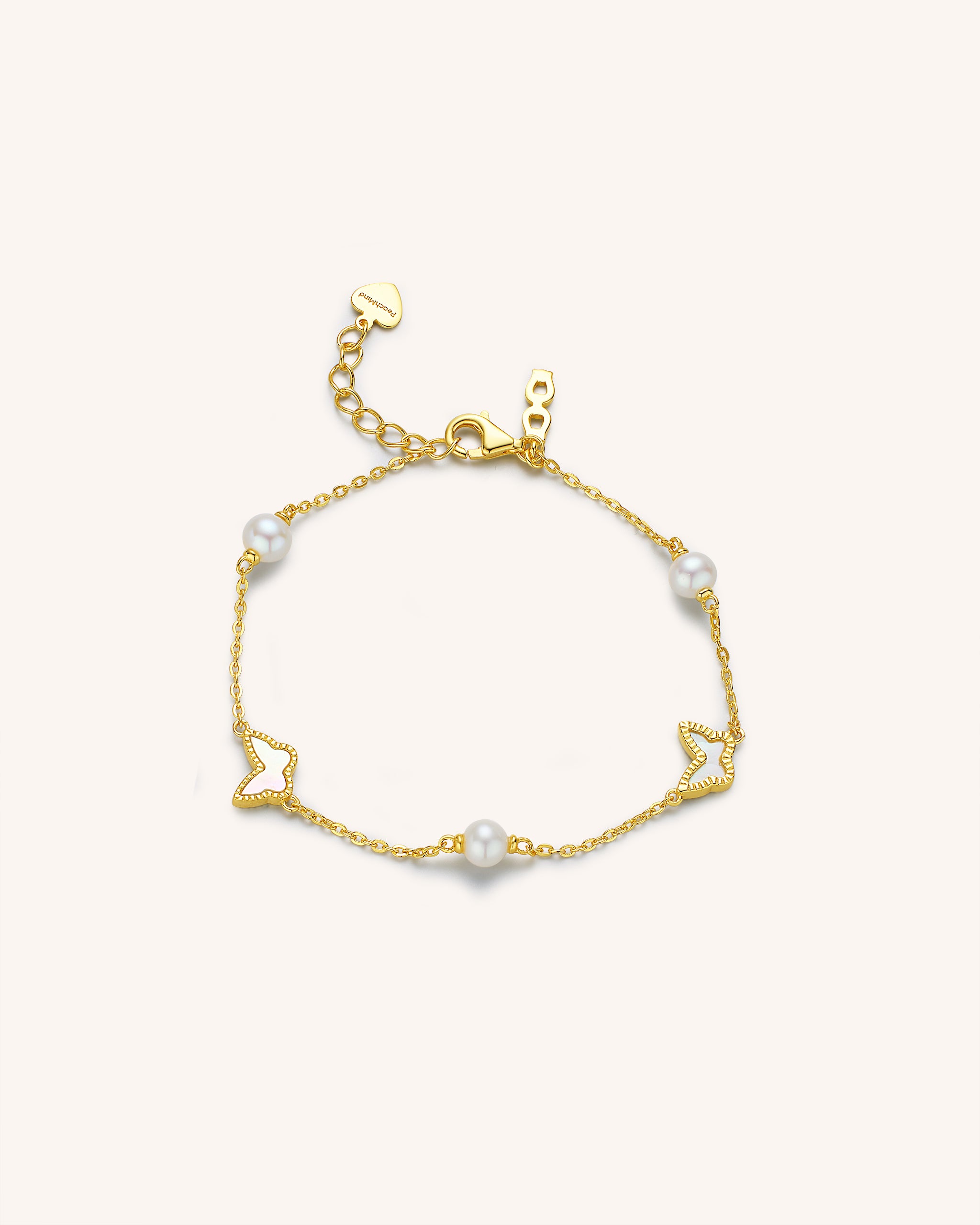 Two Butterfly Pearl Bracelet
