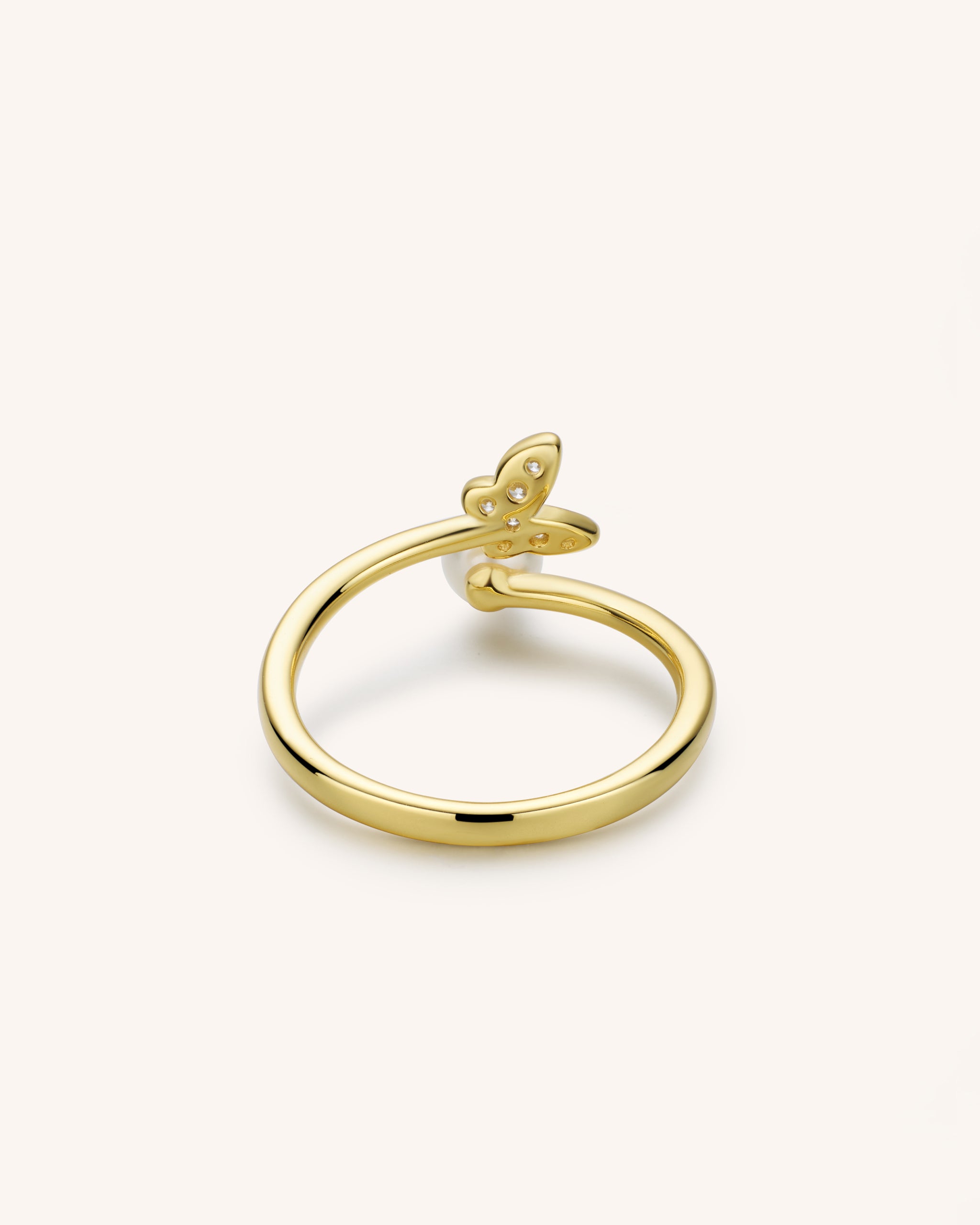 Pearl Butterfly Ring for Women