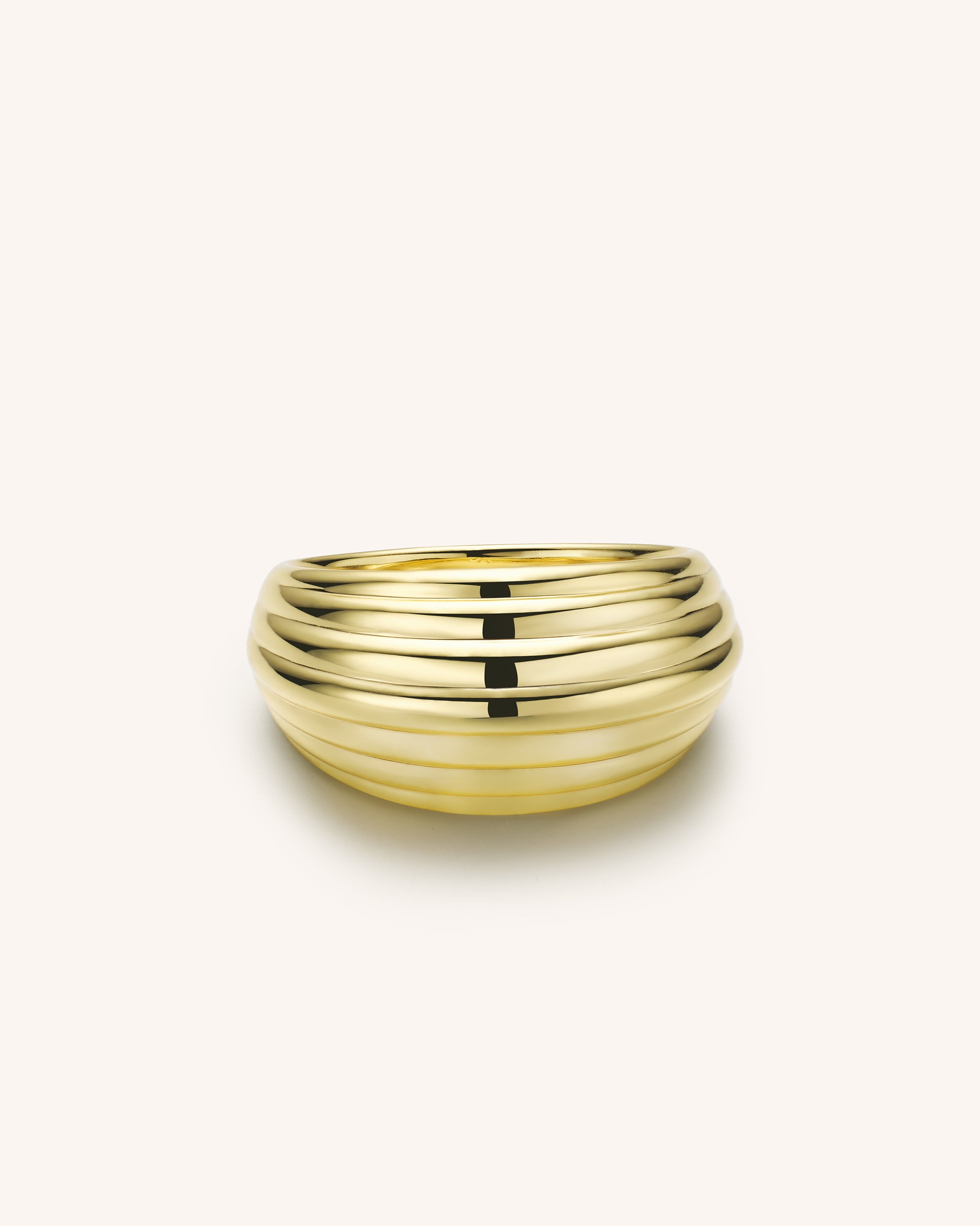 18K Gold Vermeil Ripple Ring for Women