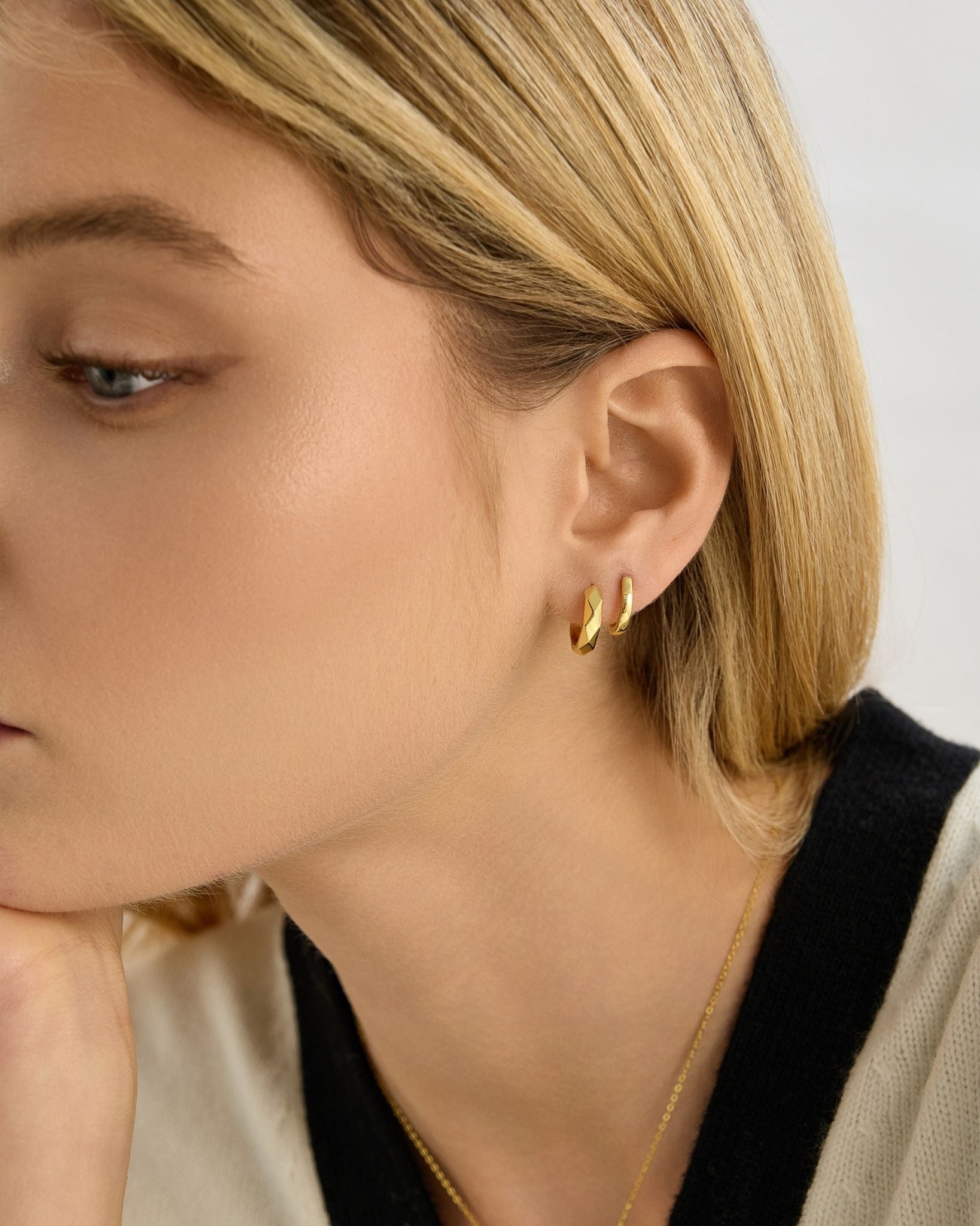 Mini Facette Hoops Earrings