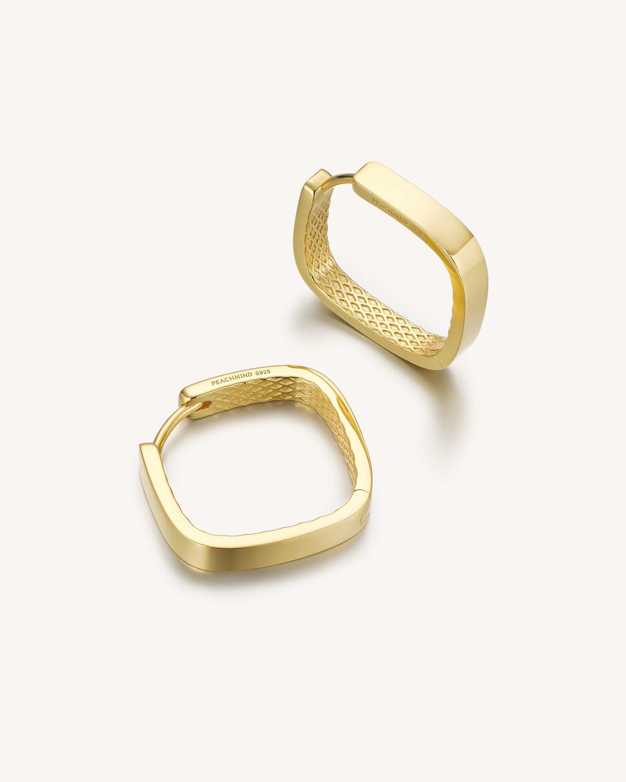 Sculpted Grid Hoops