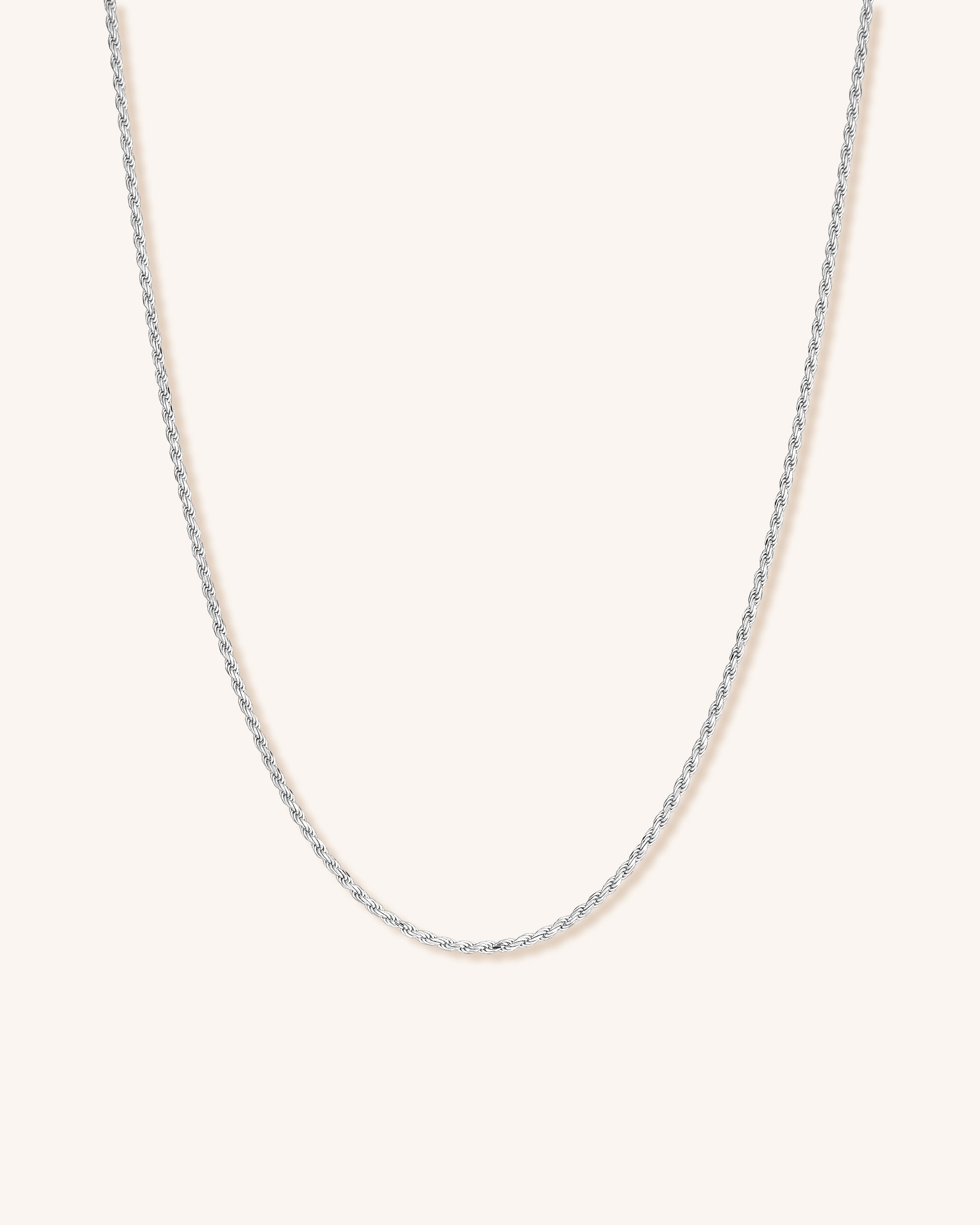 Silver Rope Chain Necklace for Men