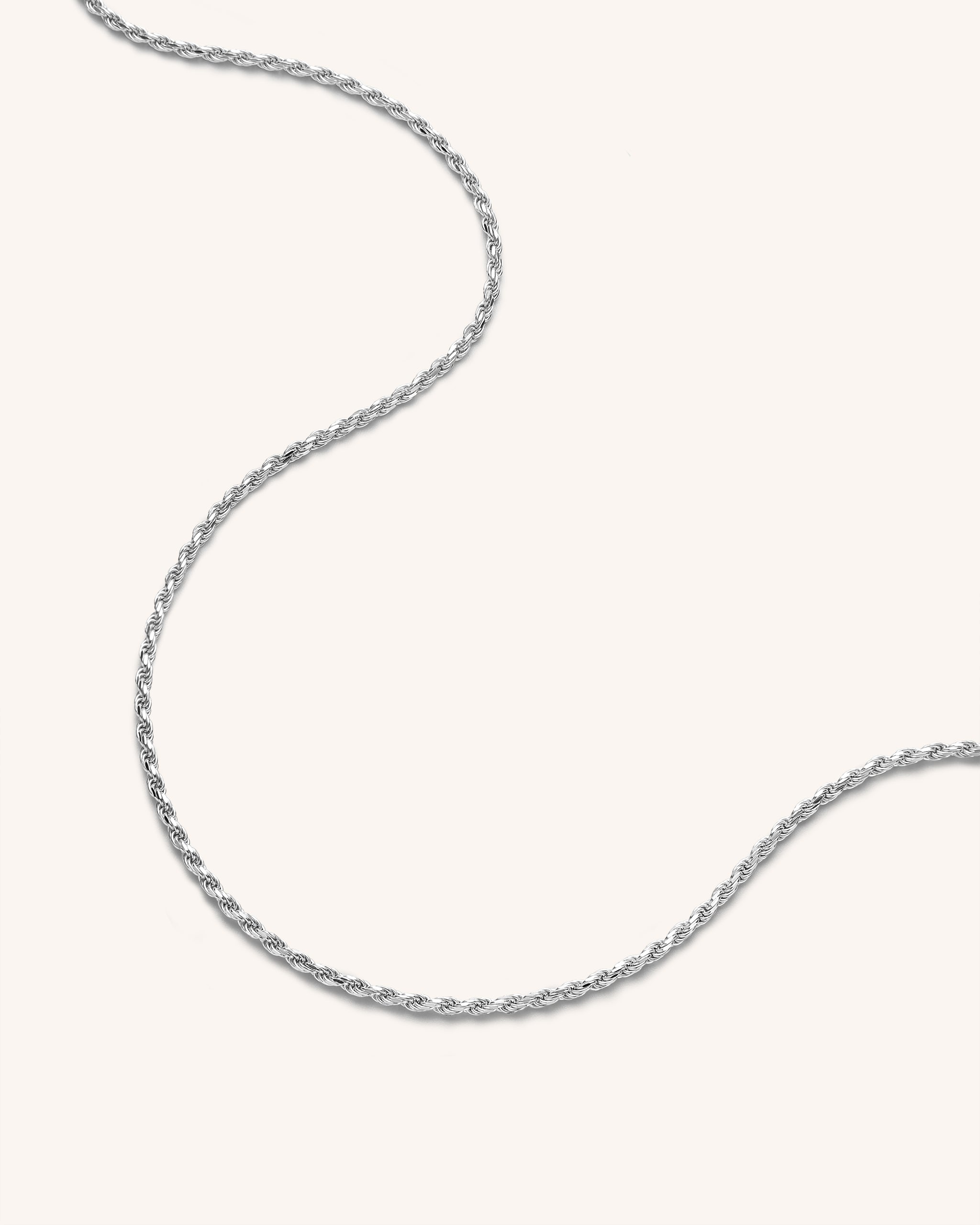 Silver Rope Chain Necklace for Men