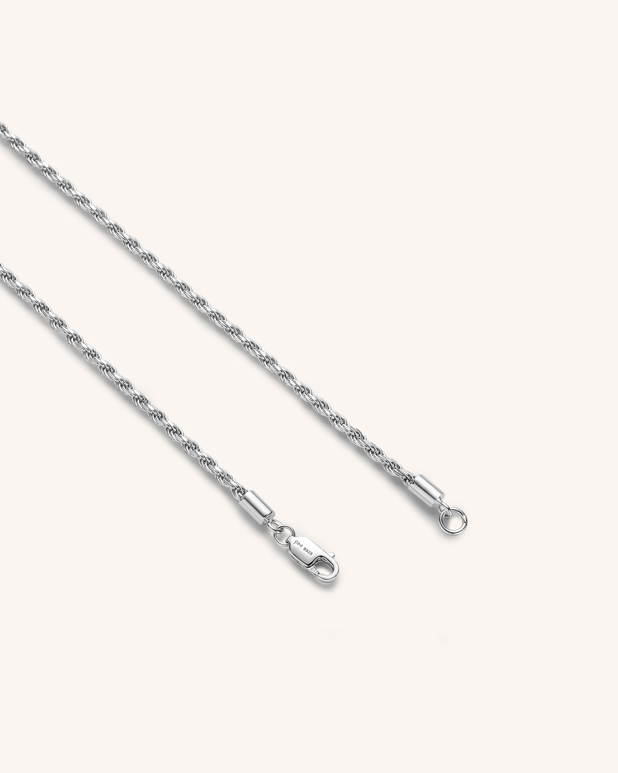 Silver Rope Chain Necklace for Men