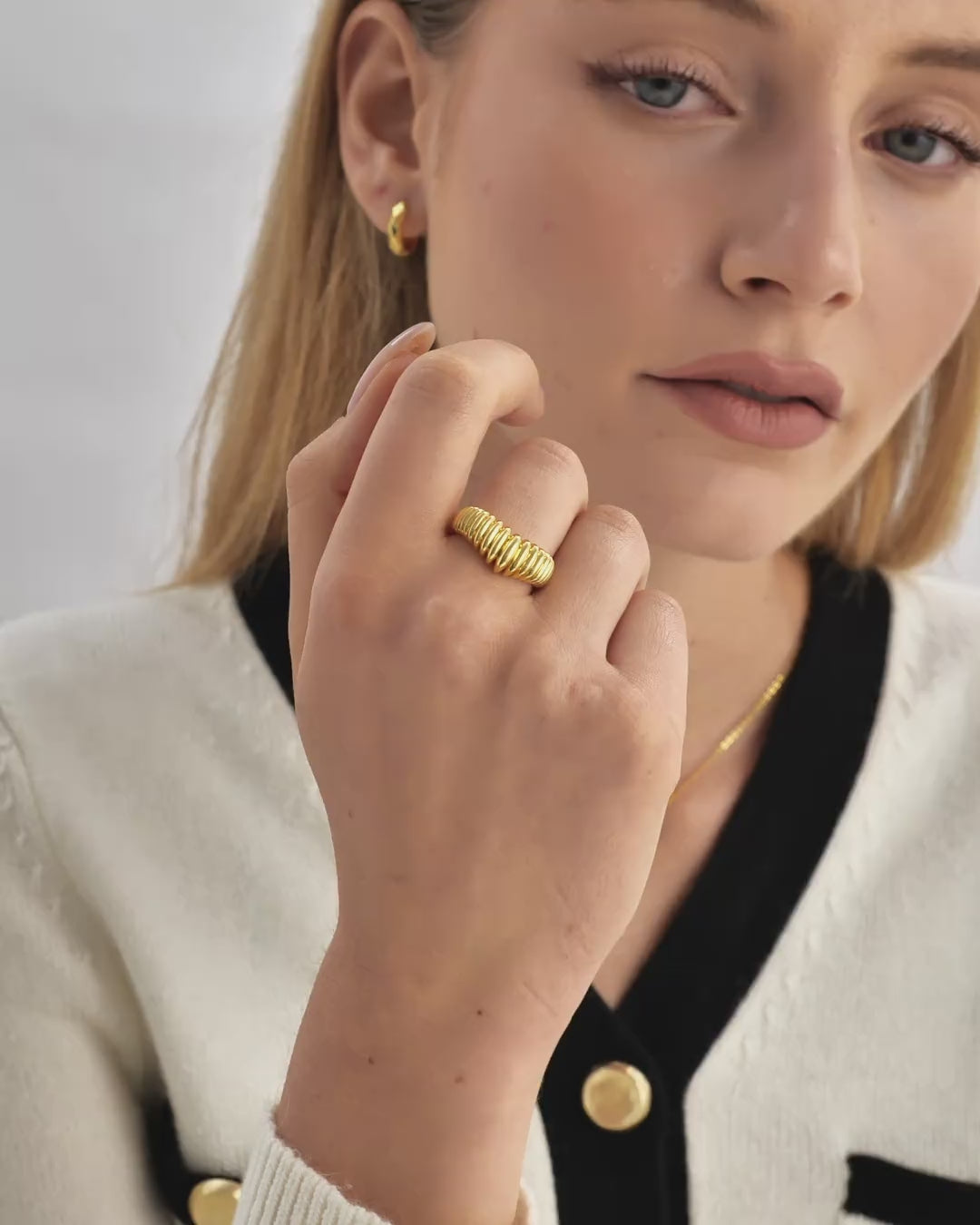 Gold Plated Crown Ring for Women