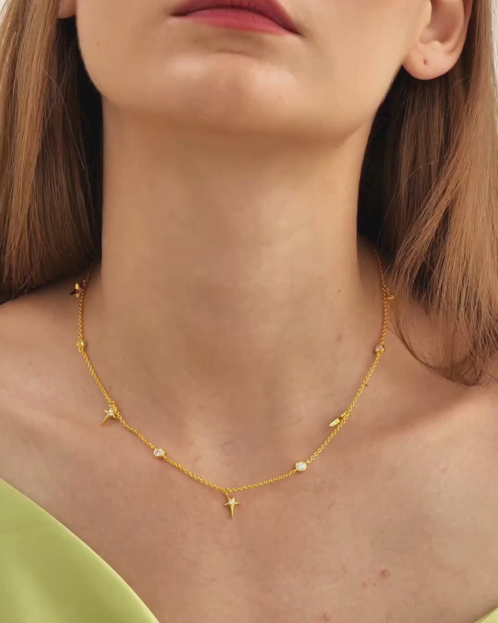 Shooting Star Station Necklace for Women