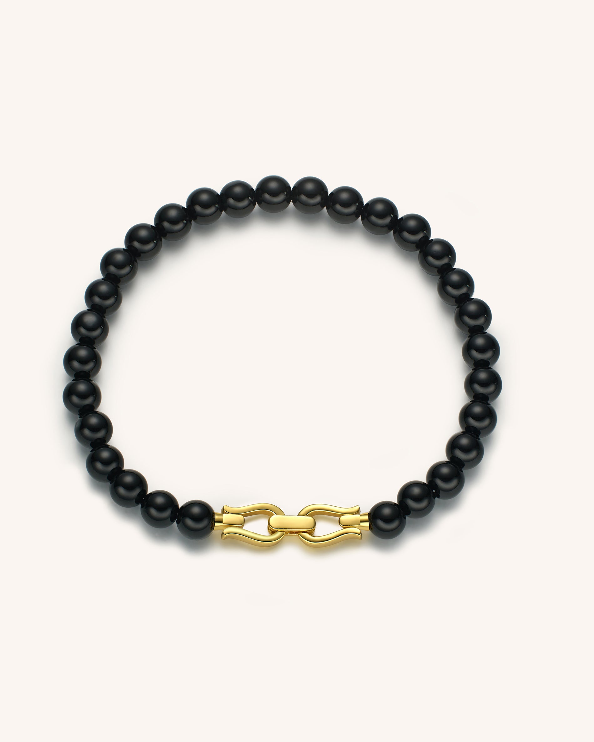 Men's Black Onyx Beaded Bracelet