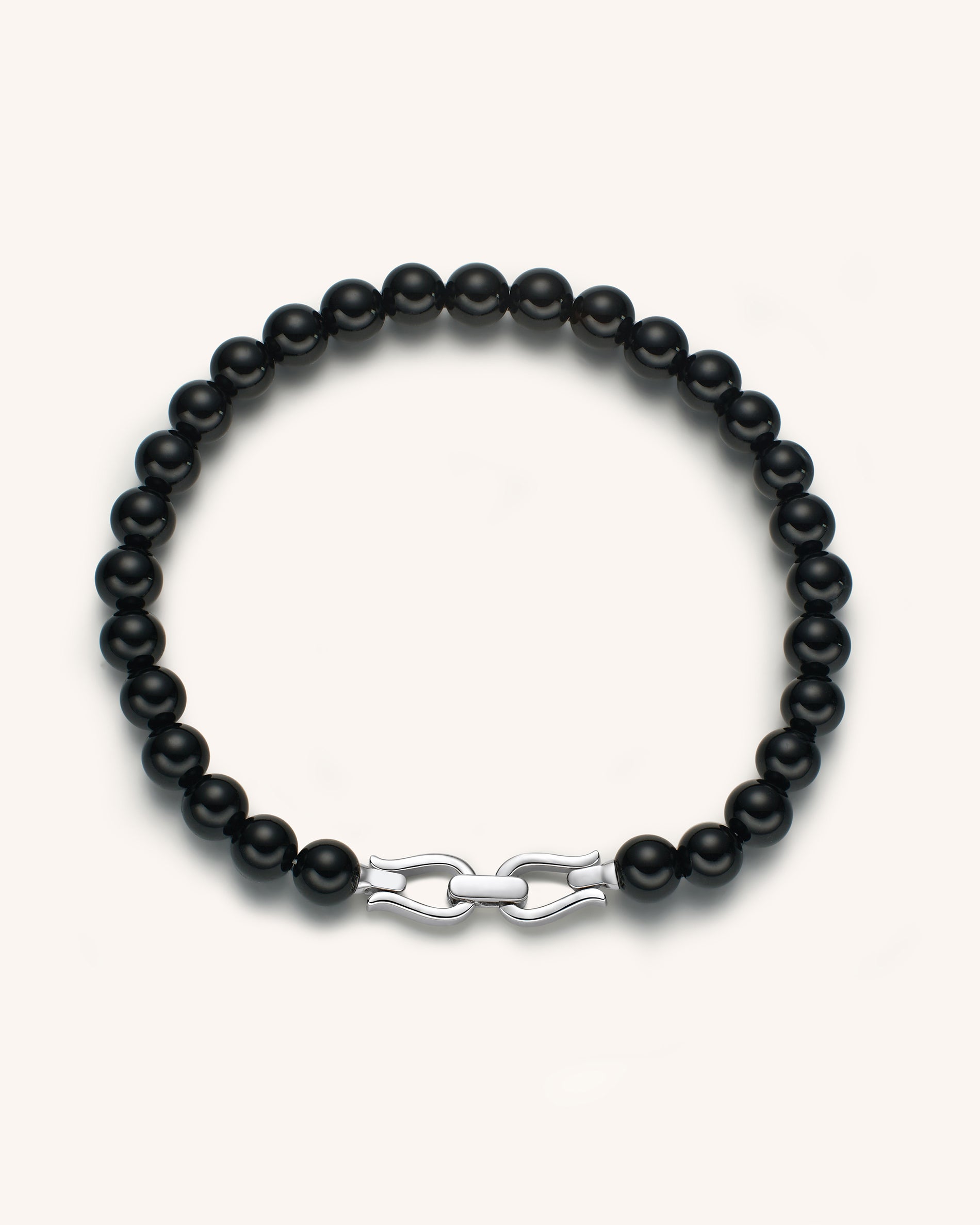 Men's Black Onyx Beaded Bracelet