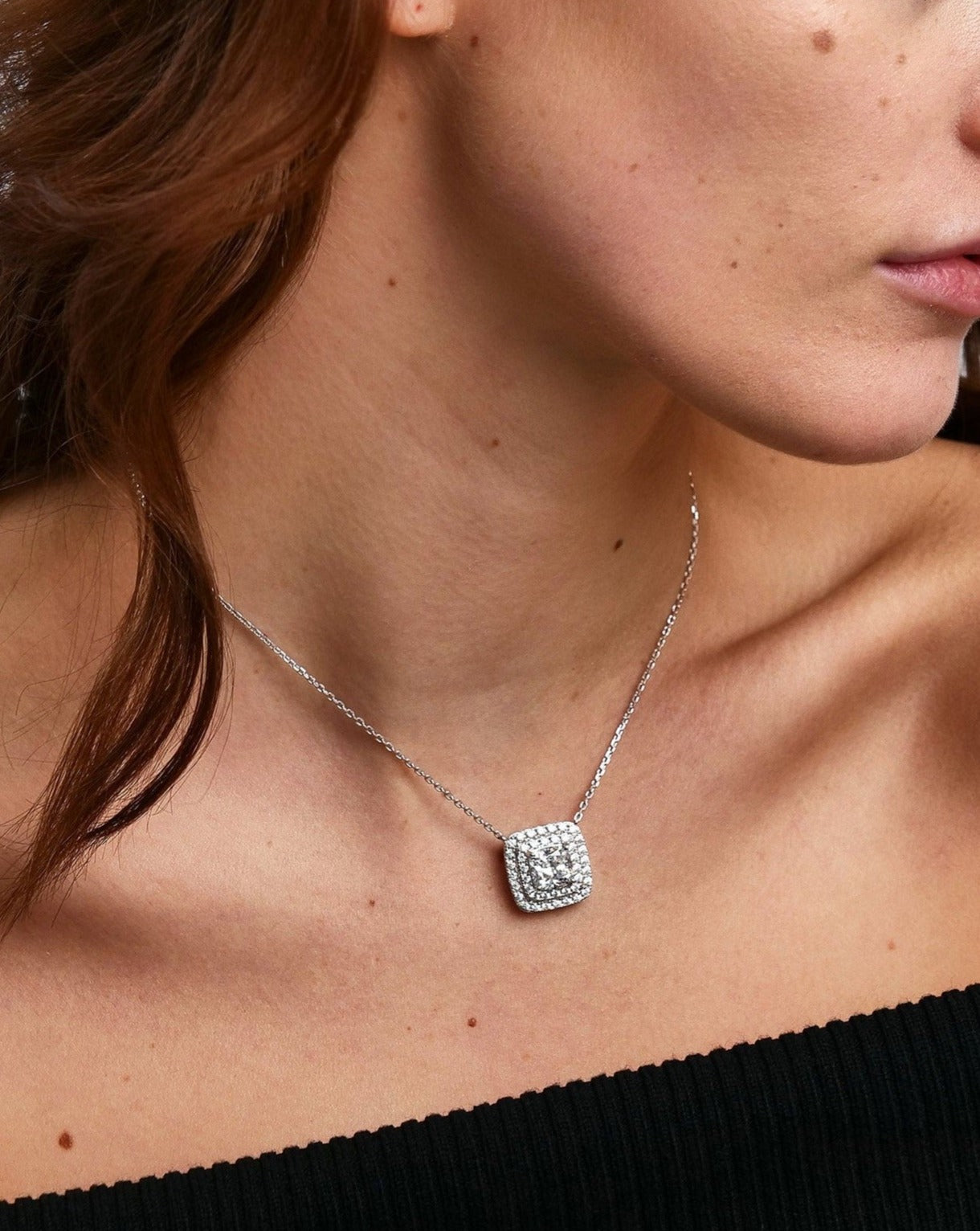 Elizabeth Cushion Cut Necklace