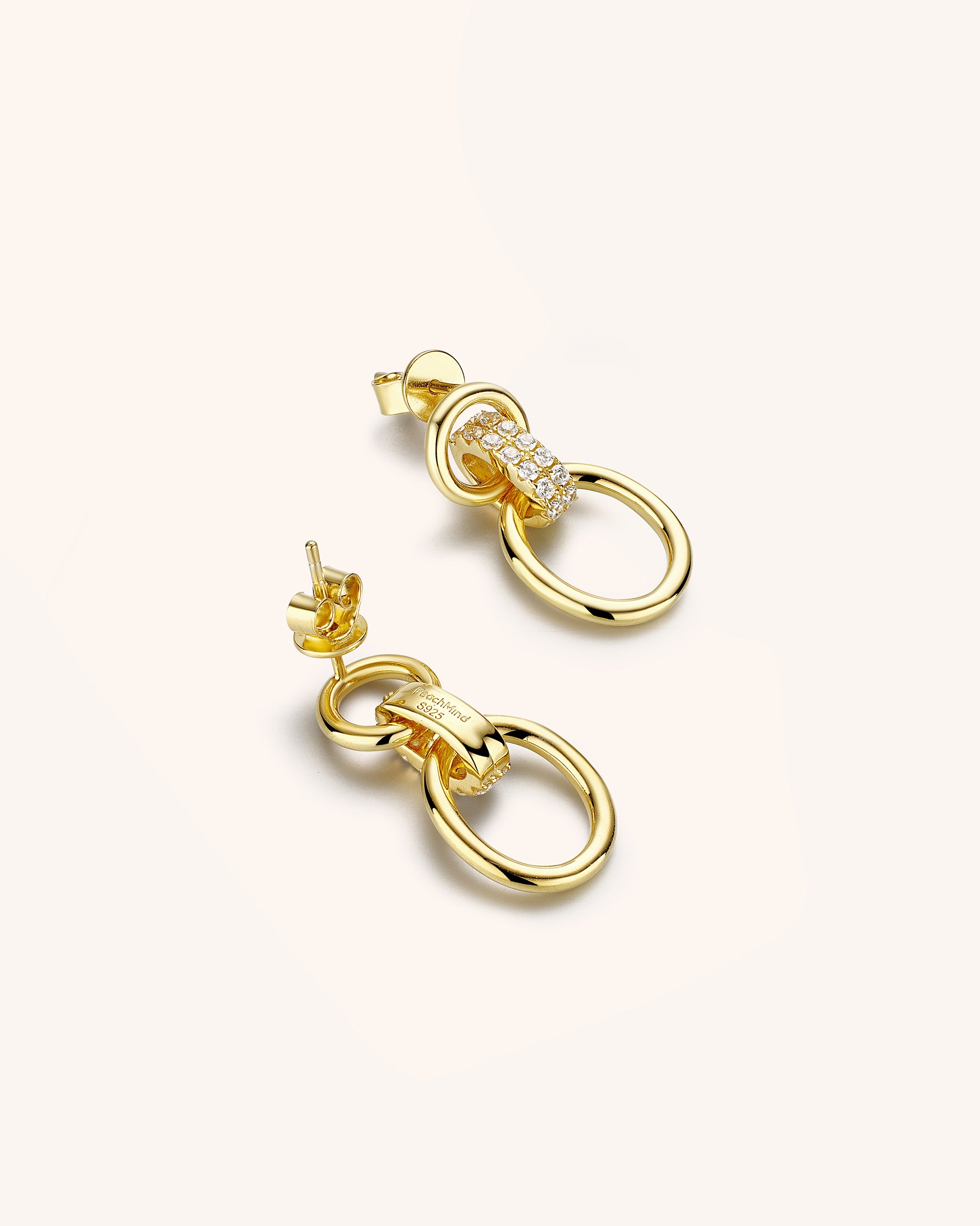 Pavé Hoop Link Earrings