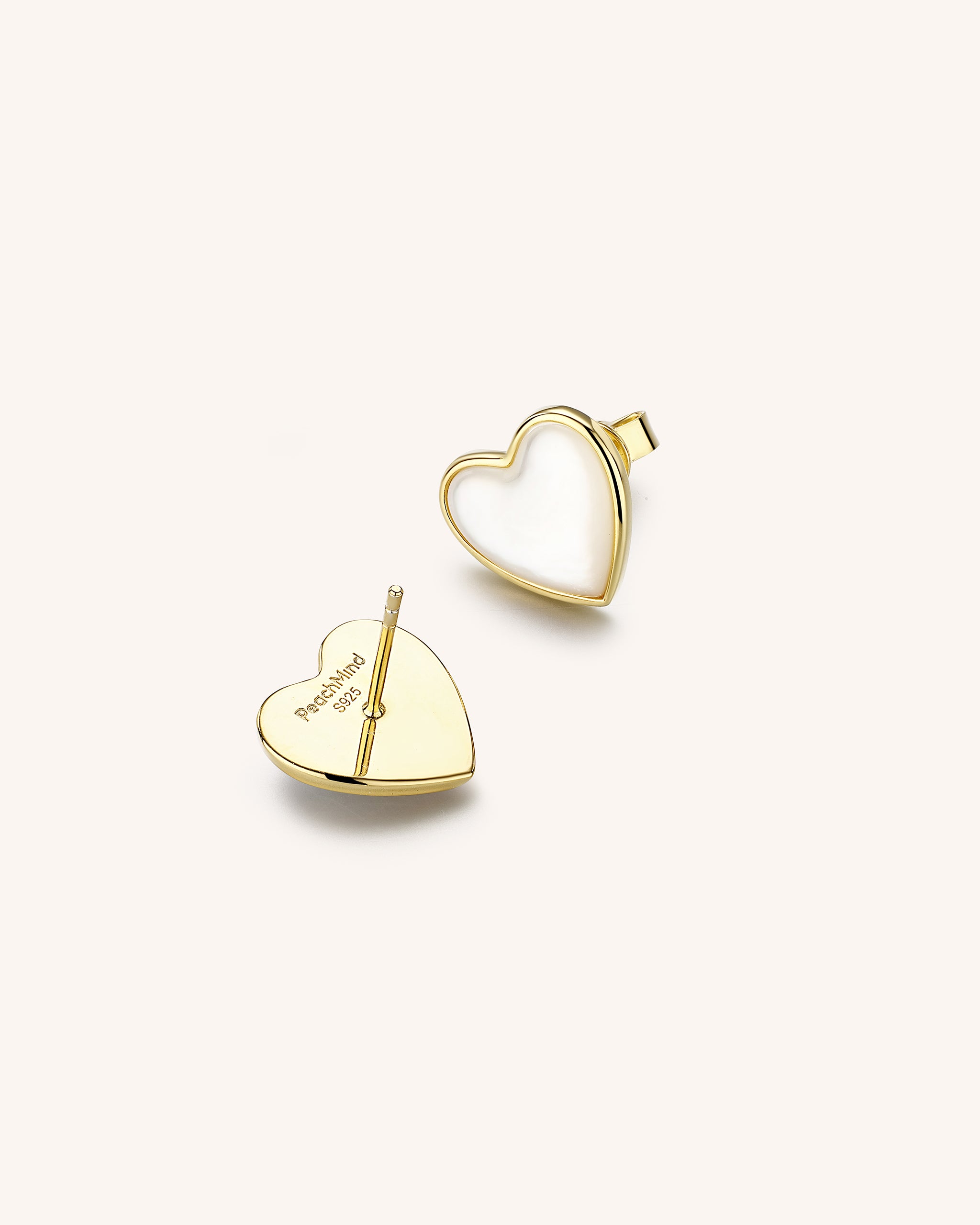 Milky White Heart Studs