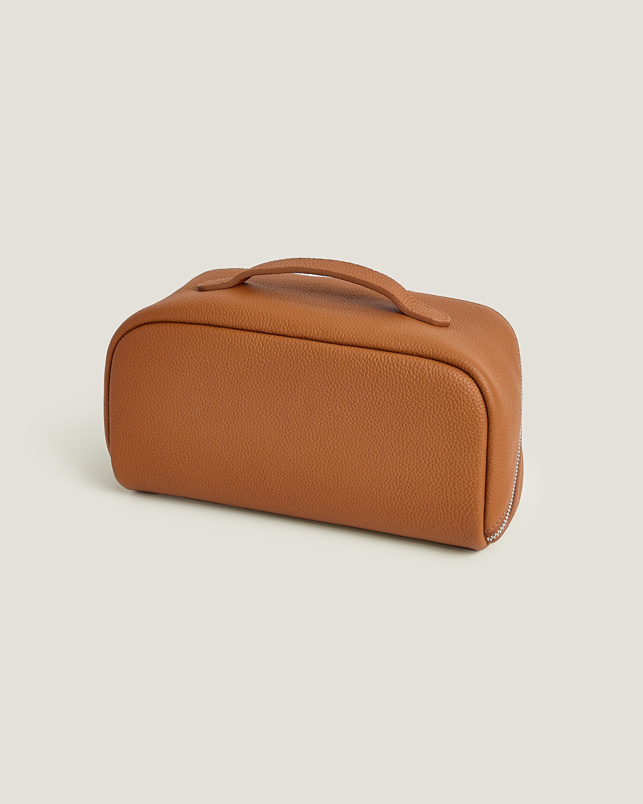 Premium Brown Leather Makeup Bag  for Women