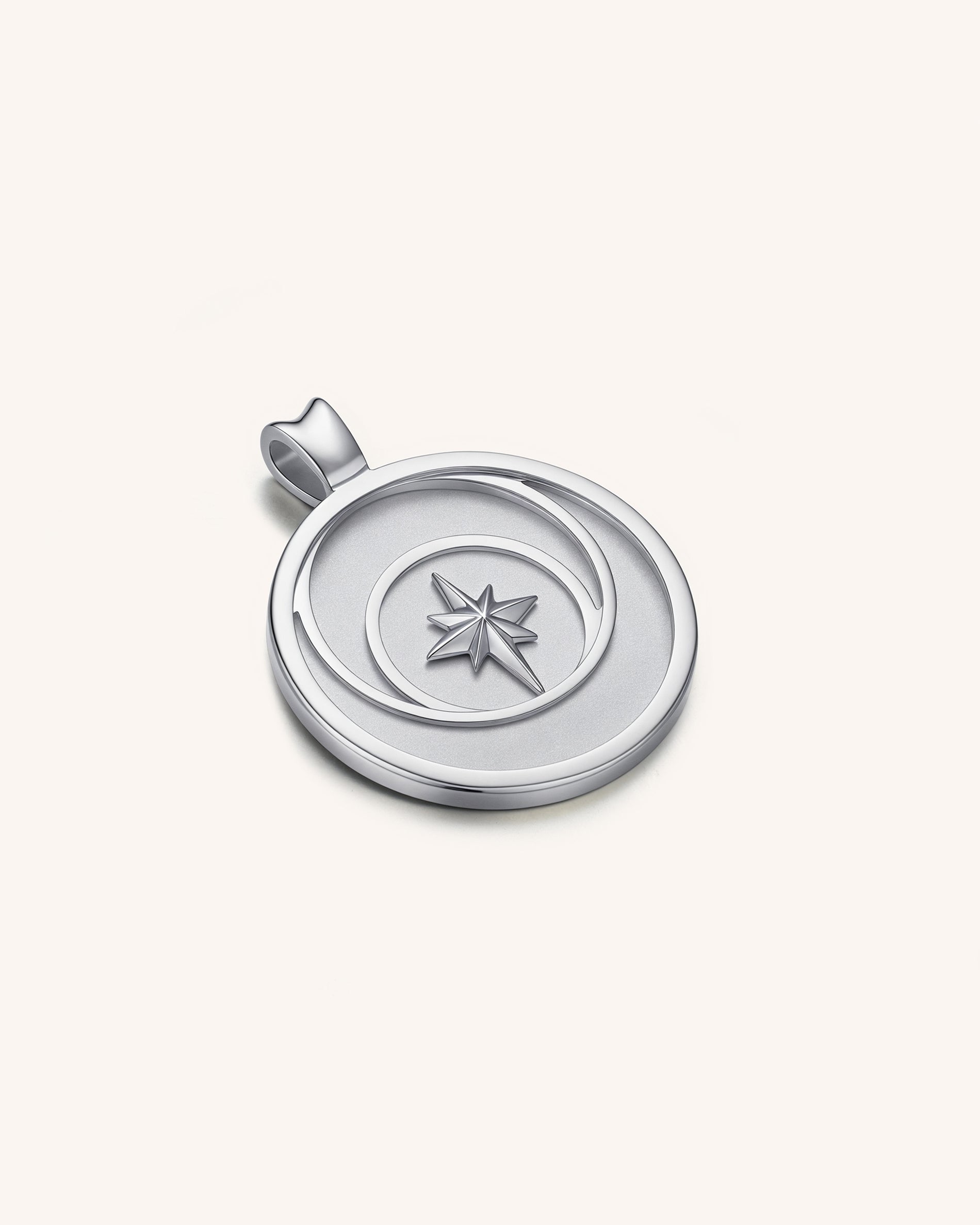 Sterling Silver North Star Pendant for Men
