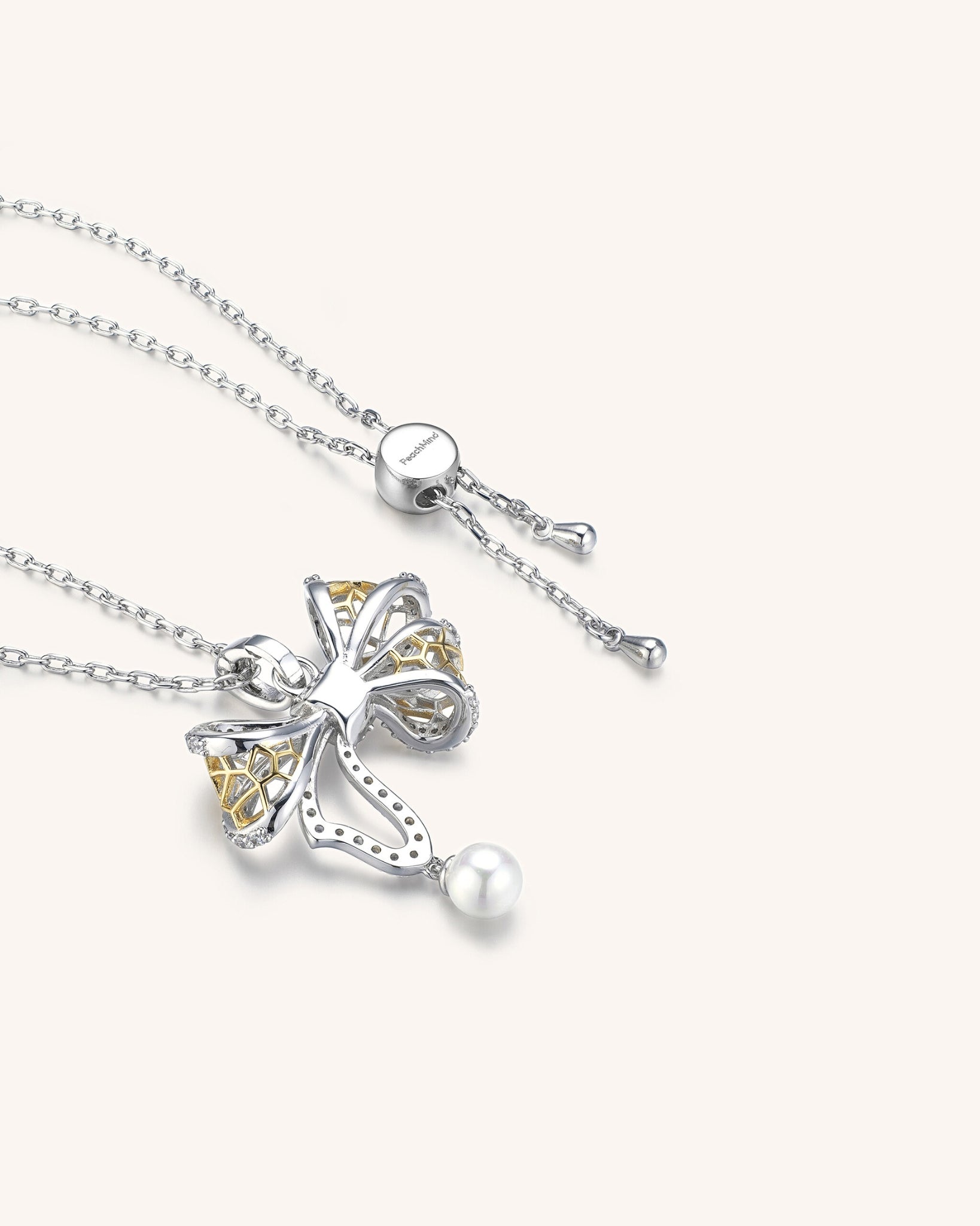 Lace Bow Pendant Necklace for Women